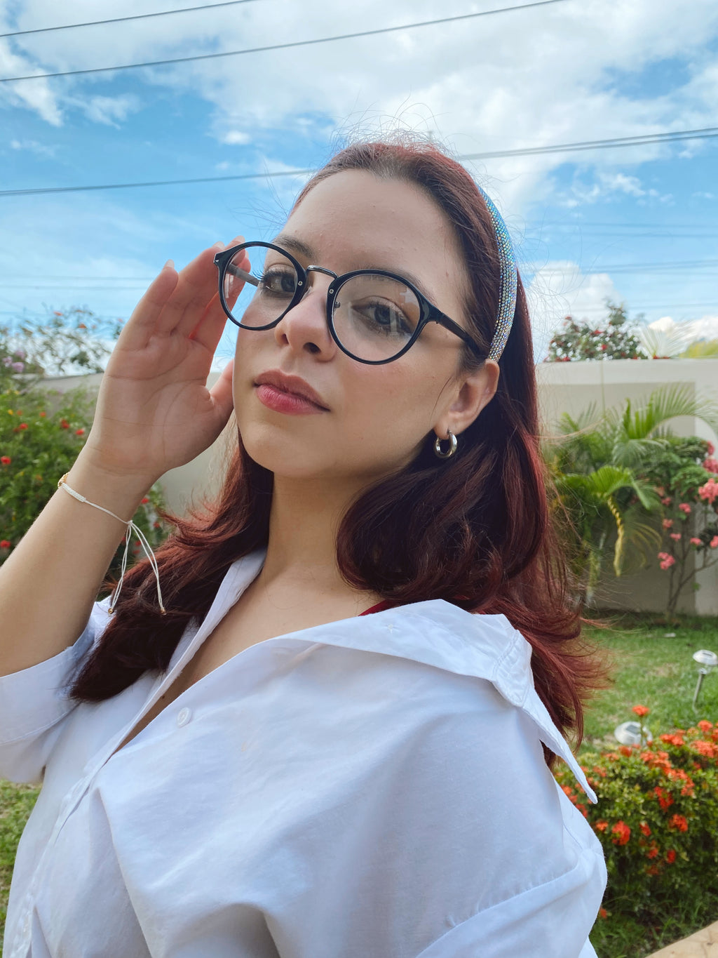 Lentes Negros con Division de Metal