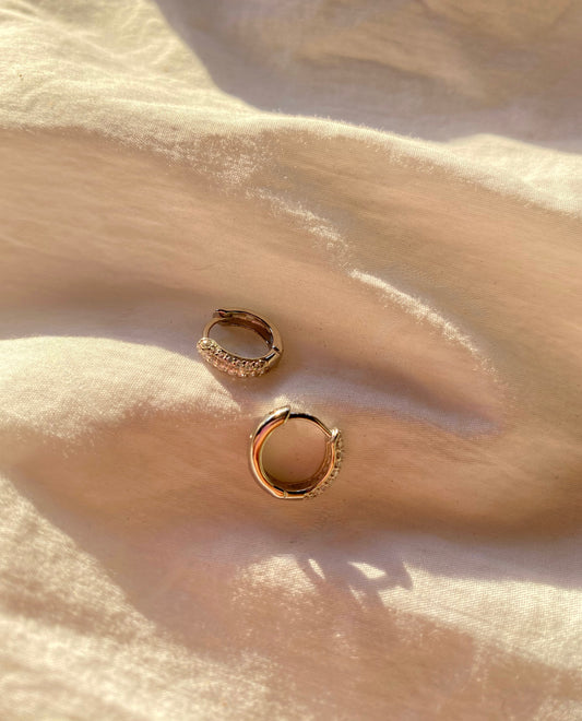 Mini Hoops Silver Multiple Zirconias 7mm