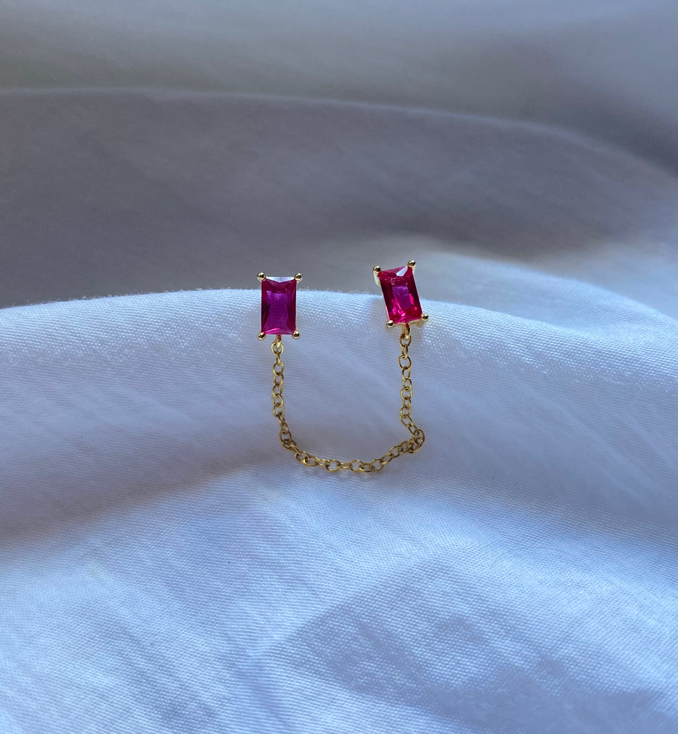 Mini Hoops Gold Con Pink