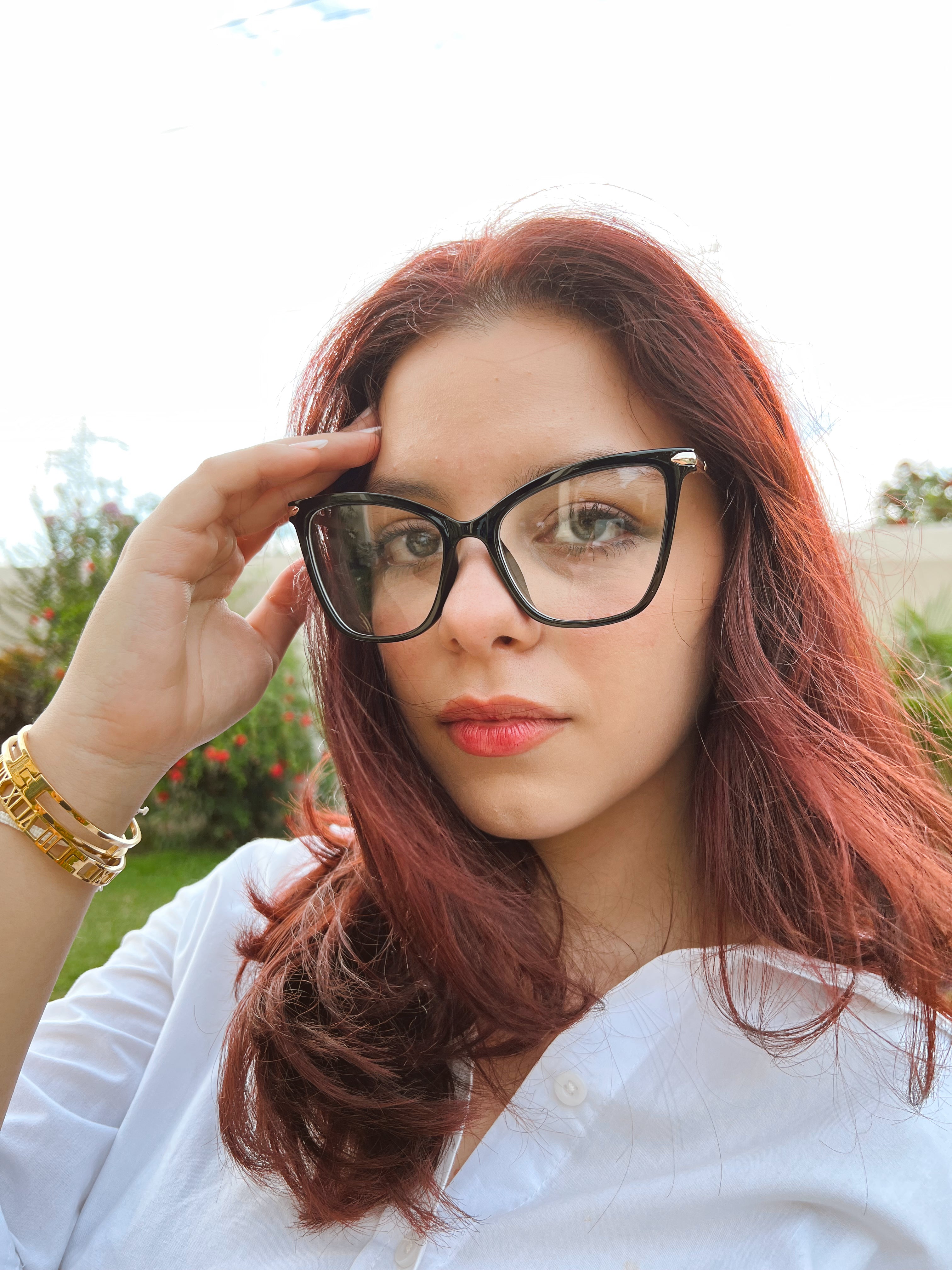 Lentes Cat Eye Clasico Negro y Gold