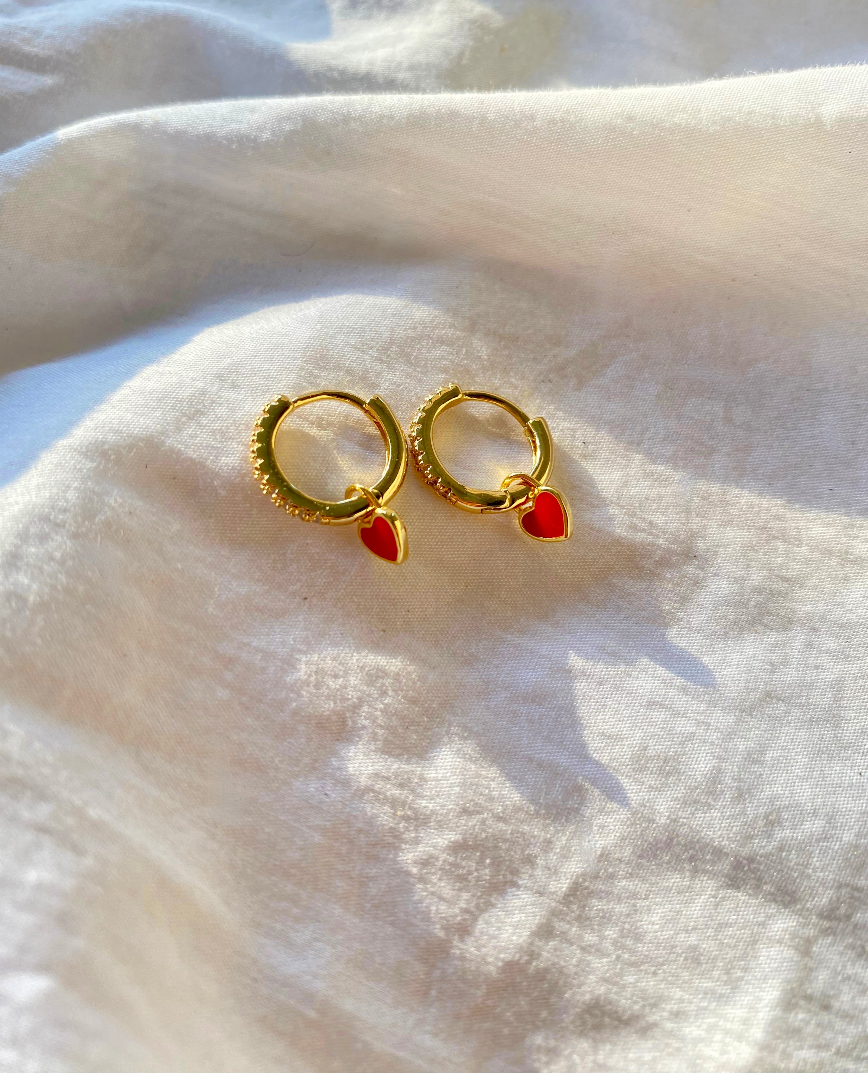 Mini Hoops Red Hearts