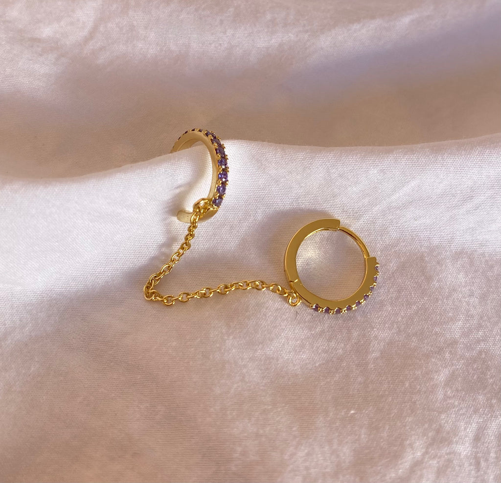 Earcuff + Hoop Morado