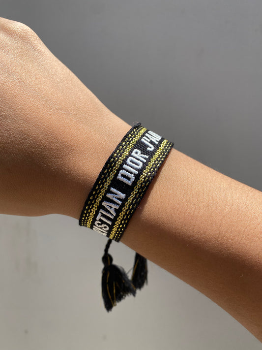 Pulsera CD Negro y Gold