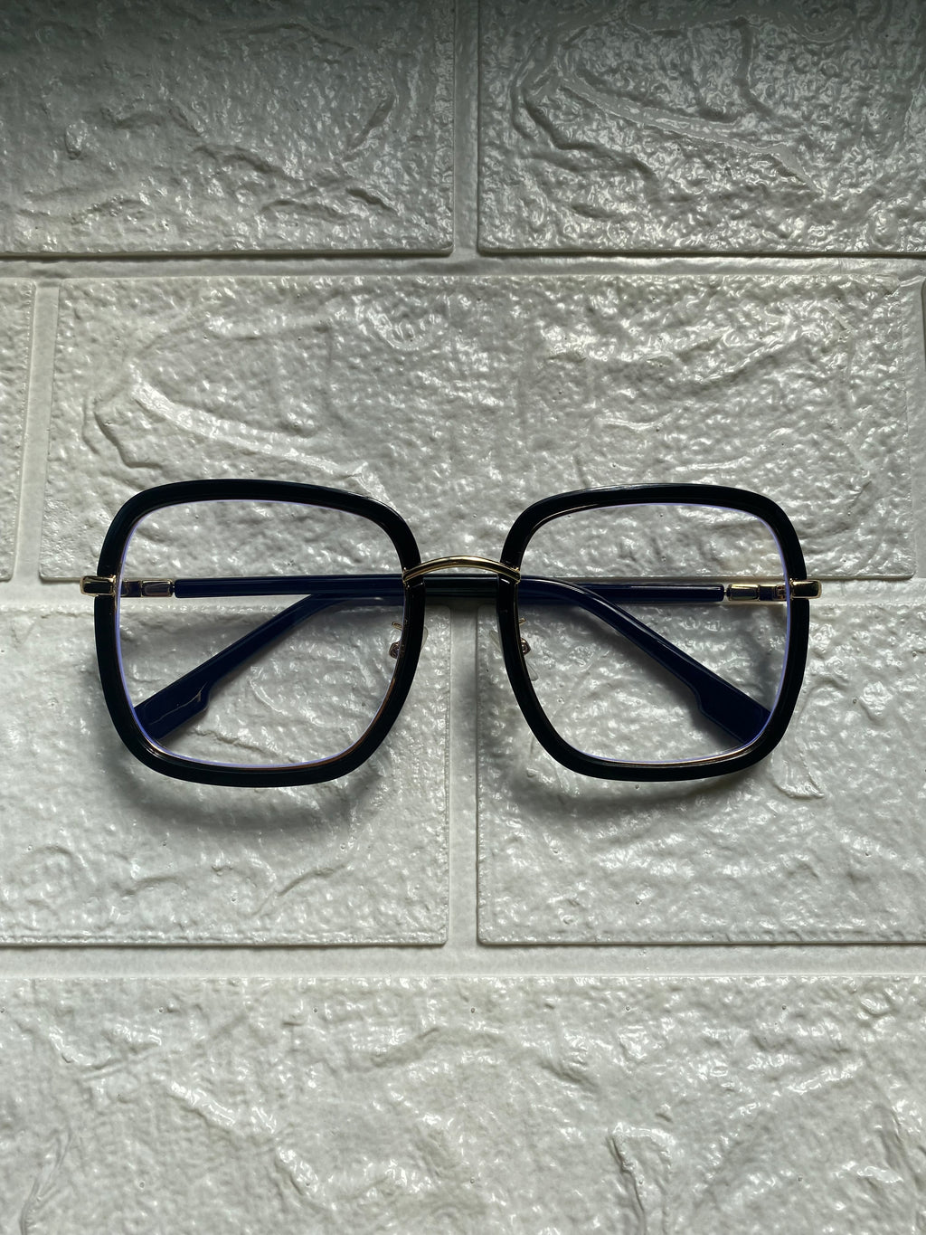 Lentes Cuadrados Negro y Gold