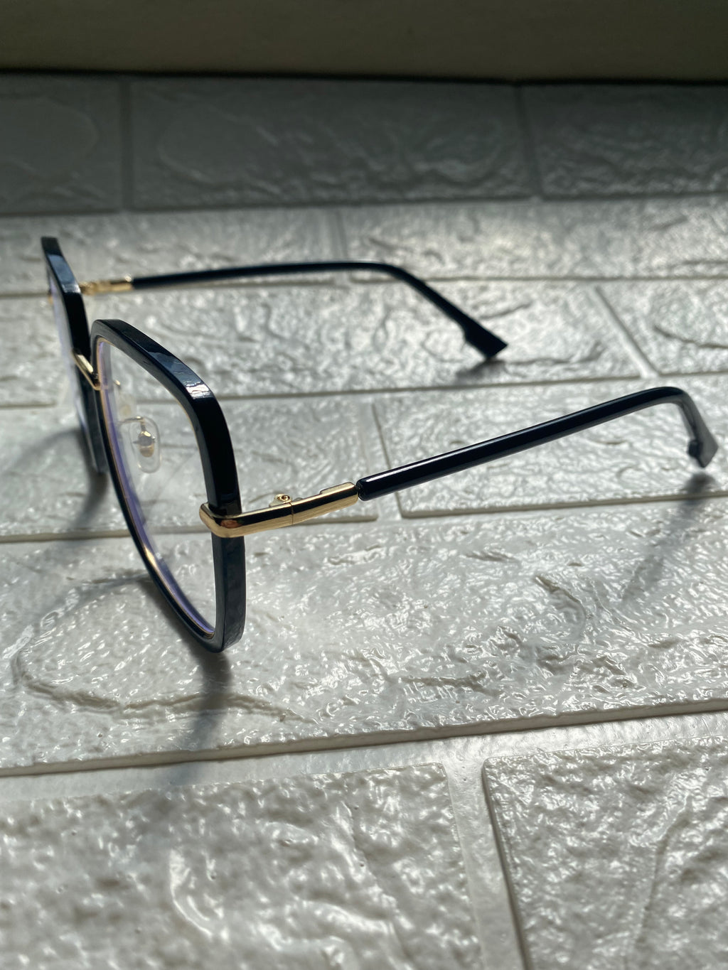 Lentes Cuadrados Negro y Gold