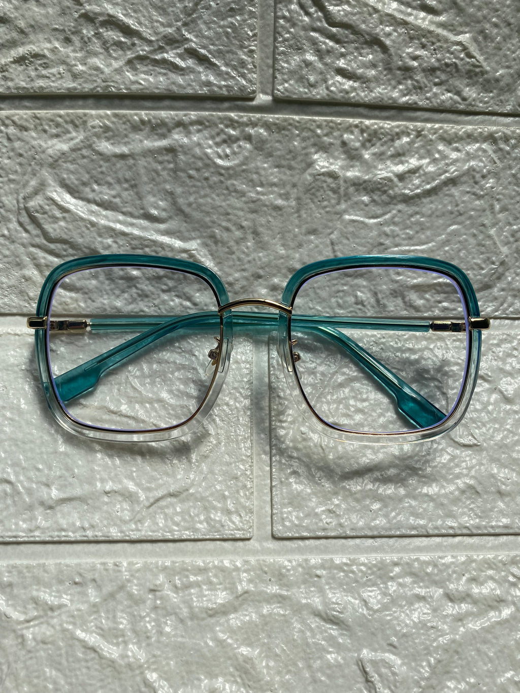 Lentes Cuadrados Clear y Aqua