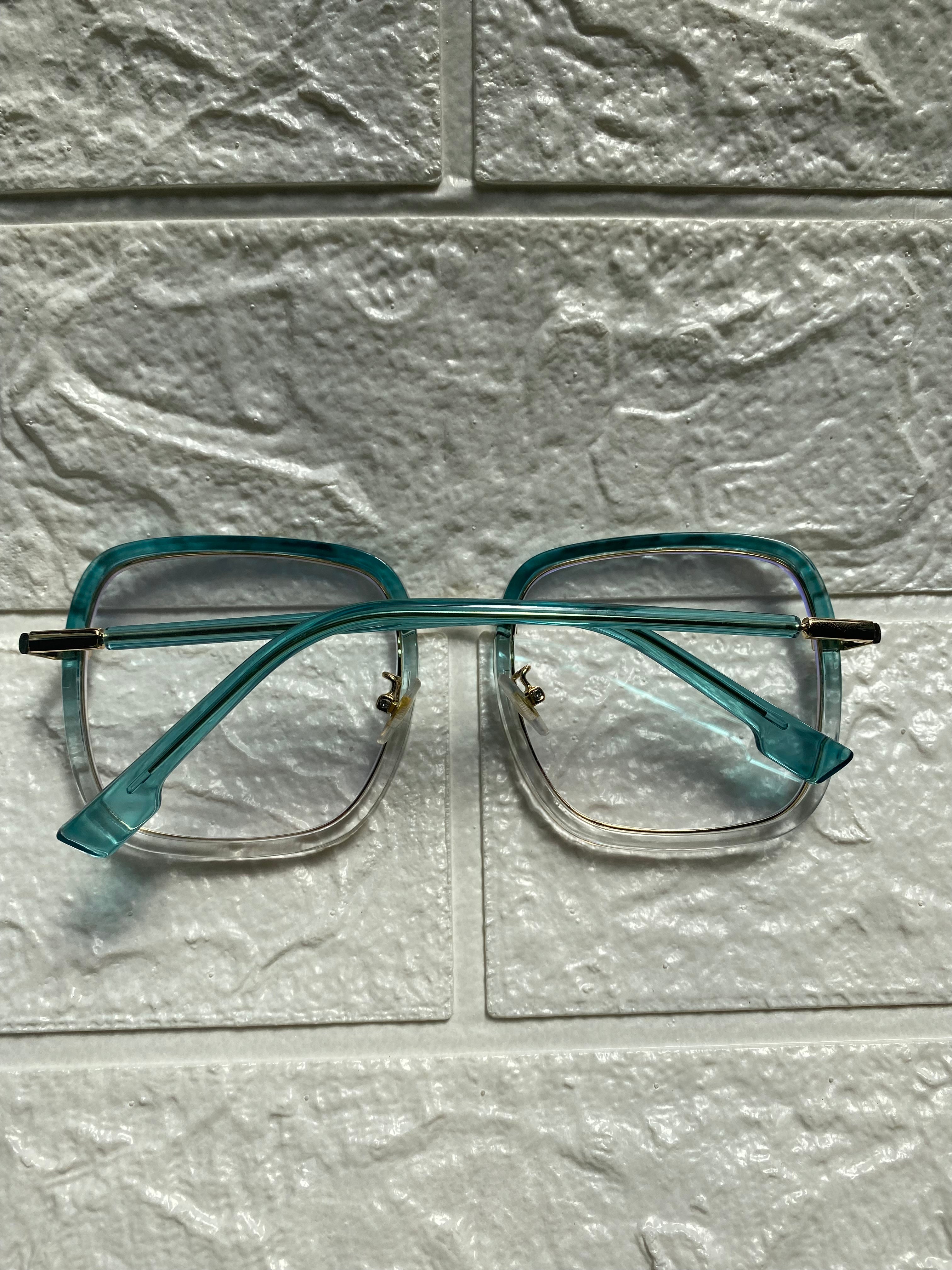 Lentes Cuadrados Clear y Aqua