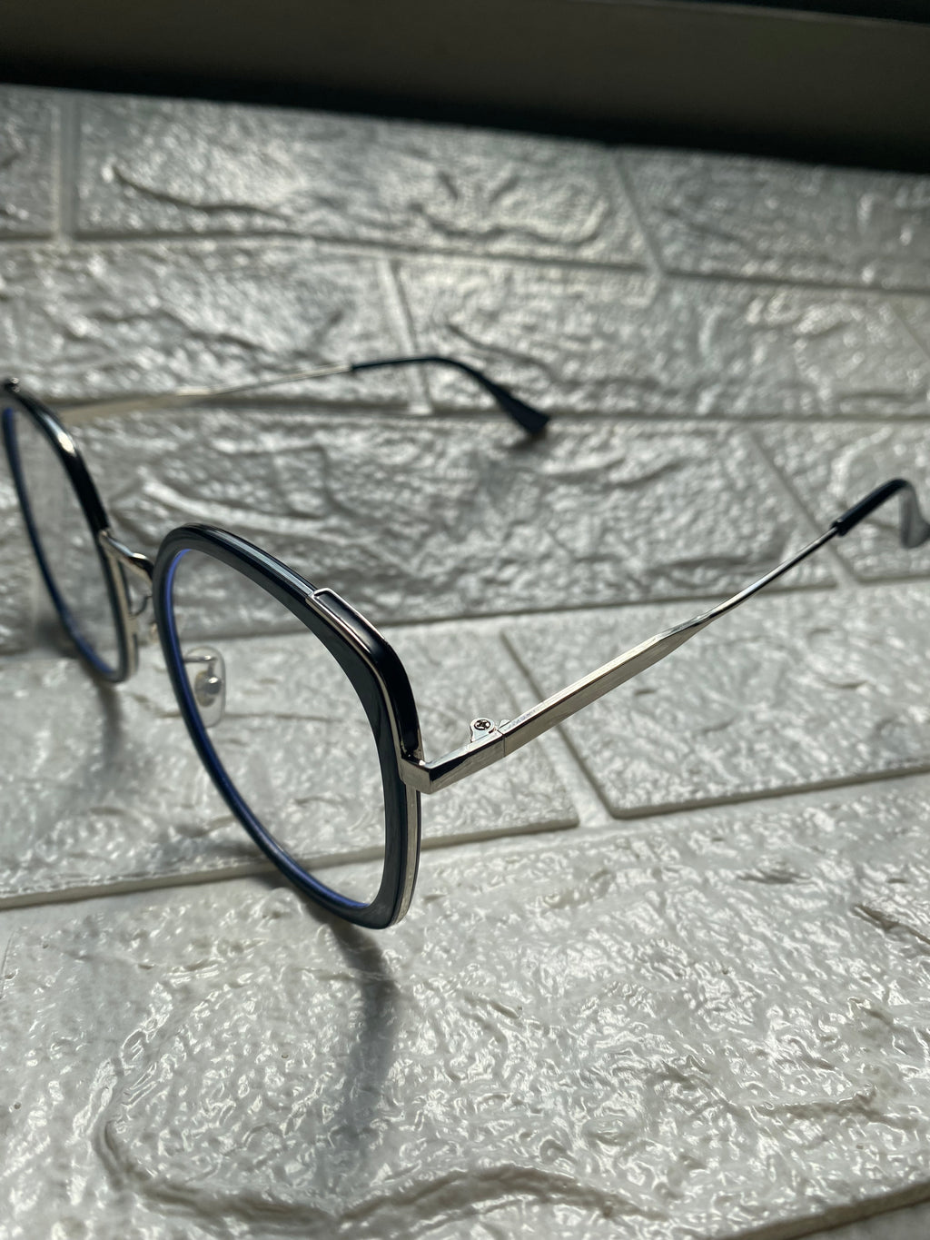 Lentes Cuadrados Negros y Silver