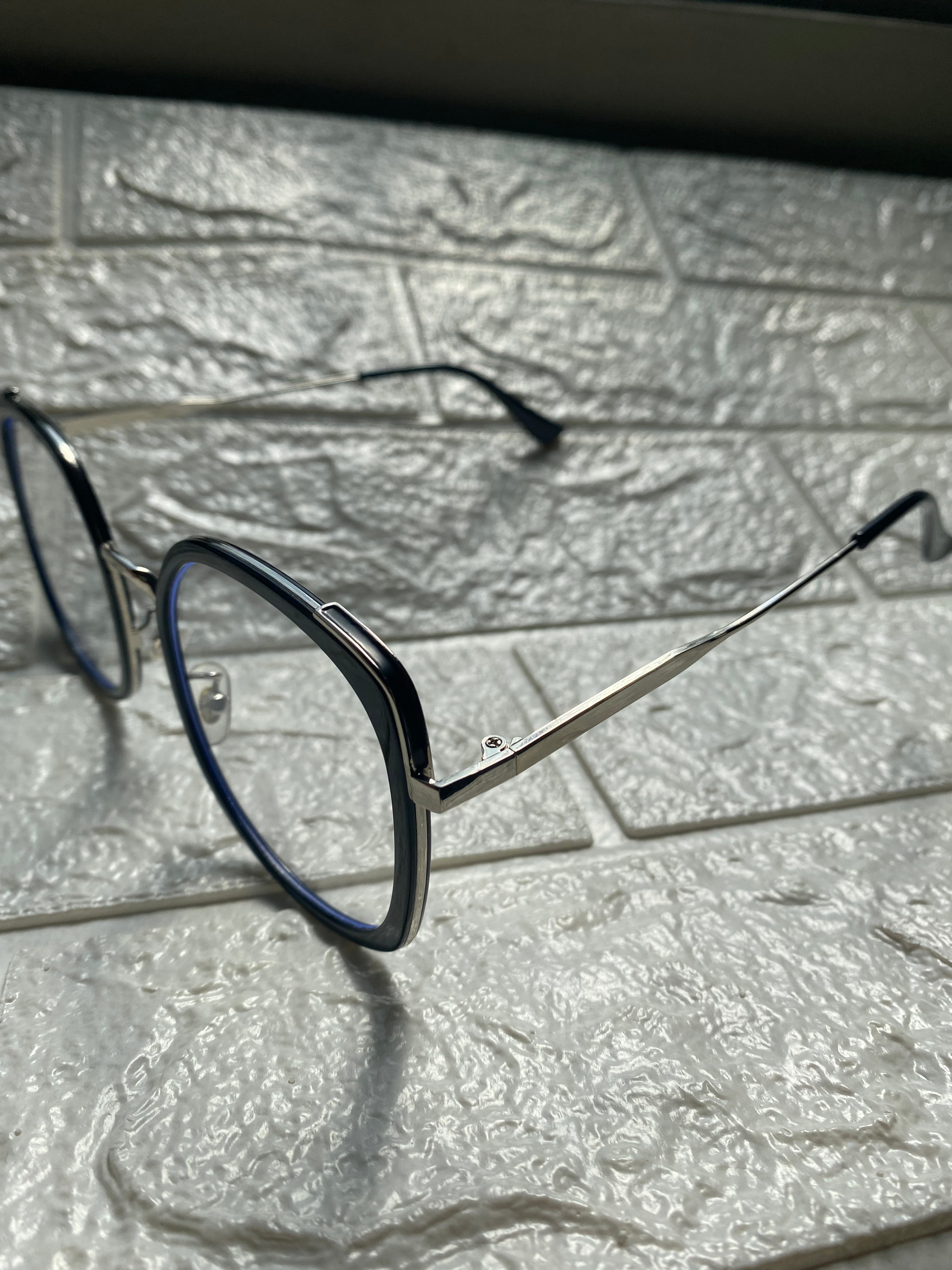 Lentes Cuadrados Negros y Silver
