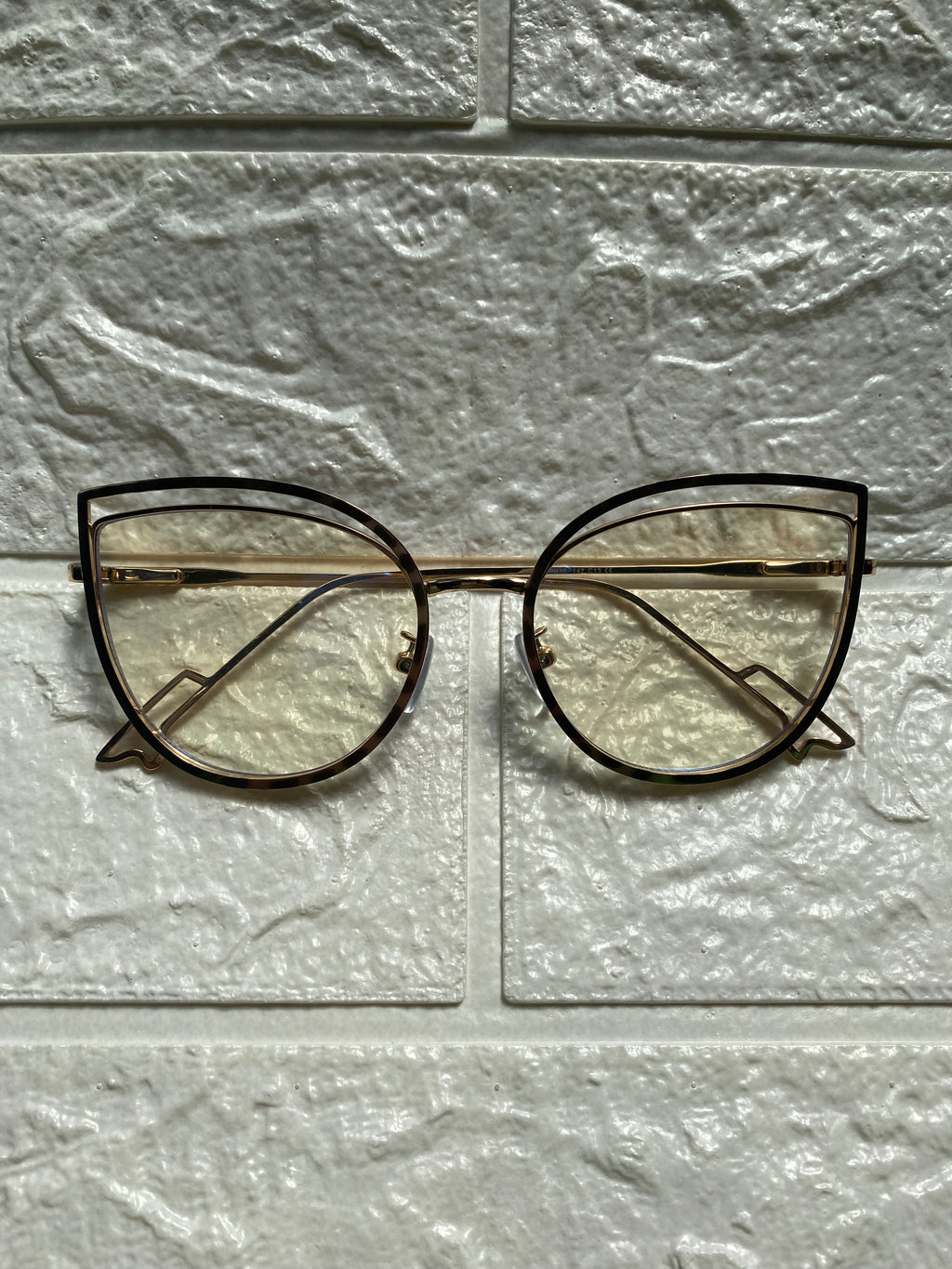 Lentes Cat Eye Doble Leopardo y Gold