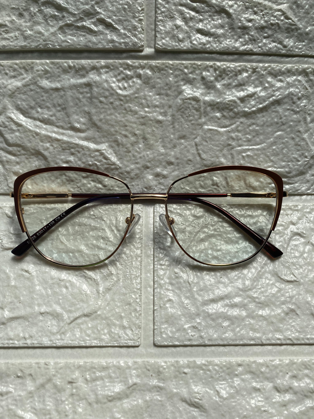 Lentes Cat Eye Gold/ Café