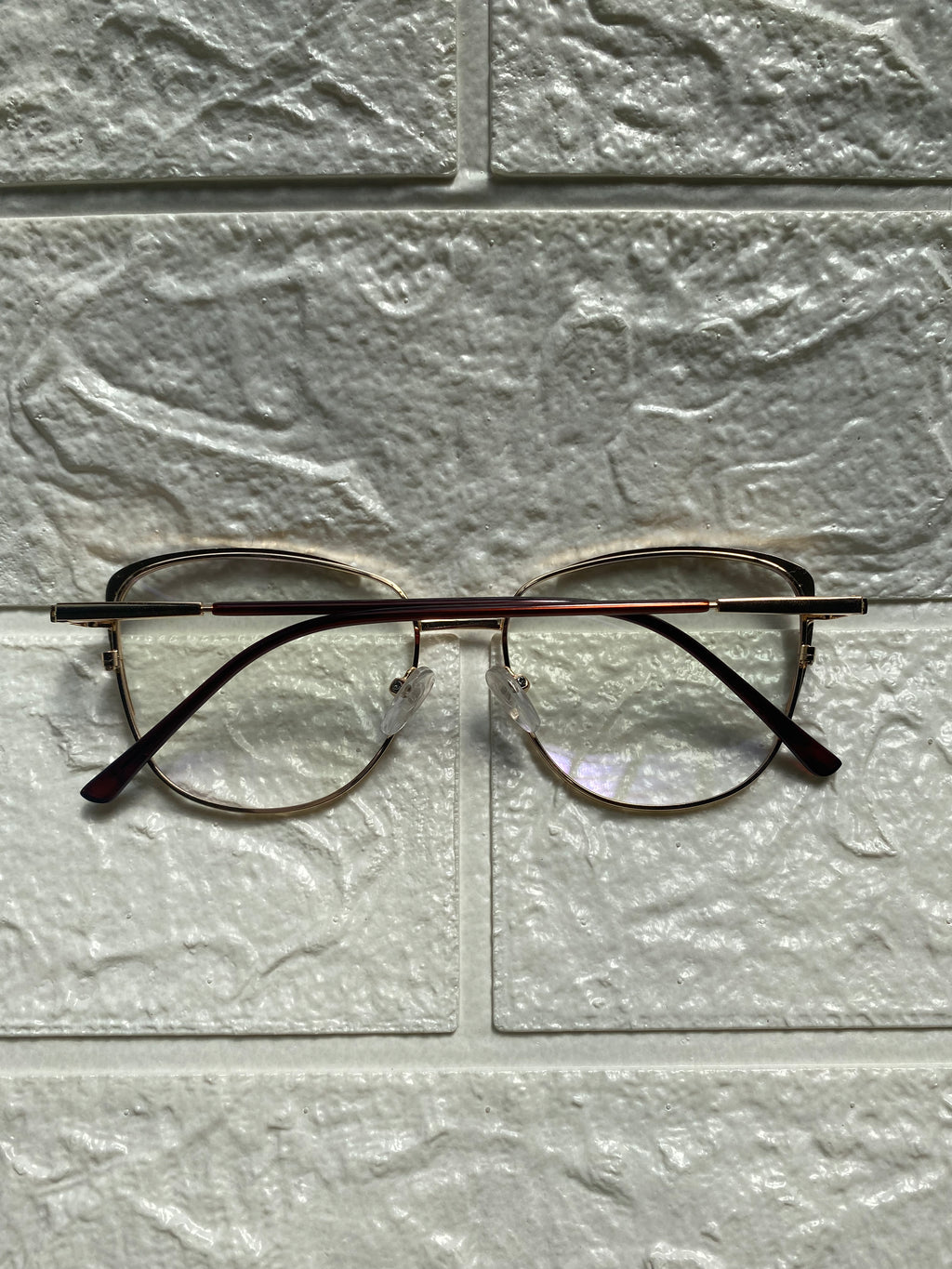 Lentes Cat Eye Gold/ Café