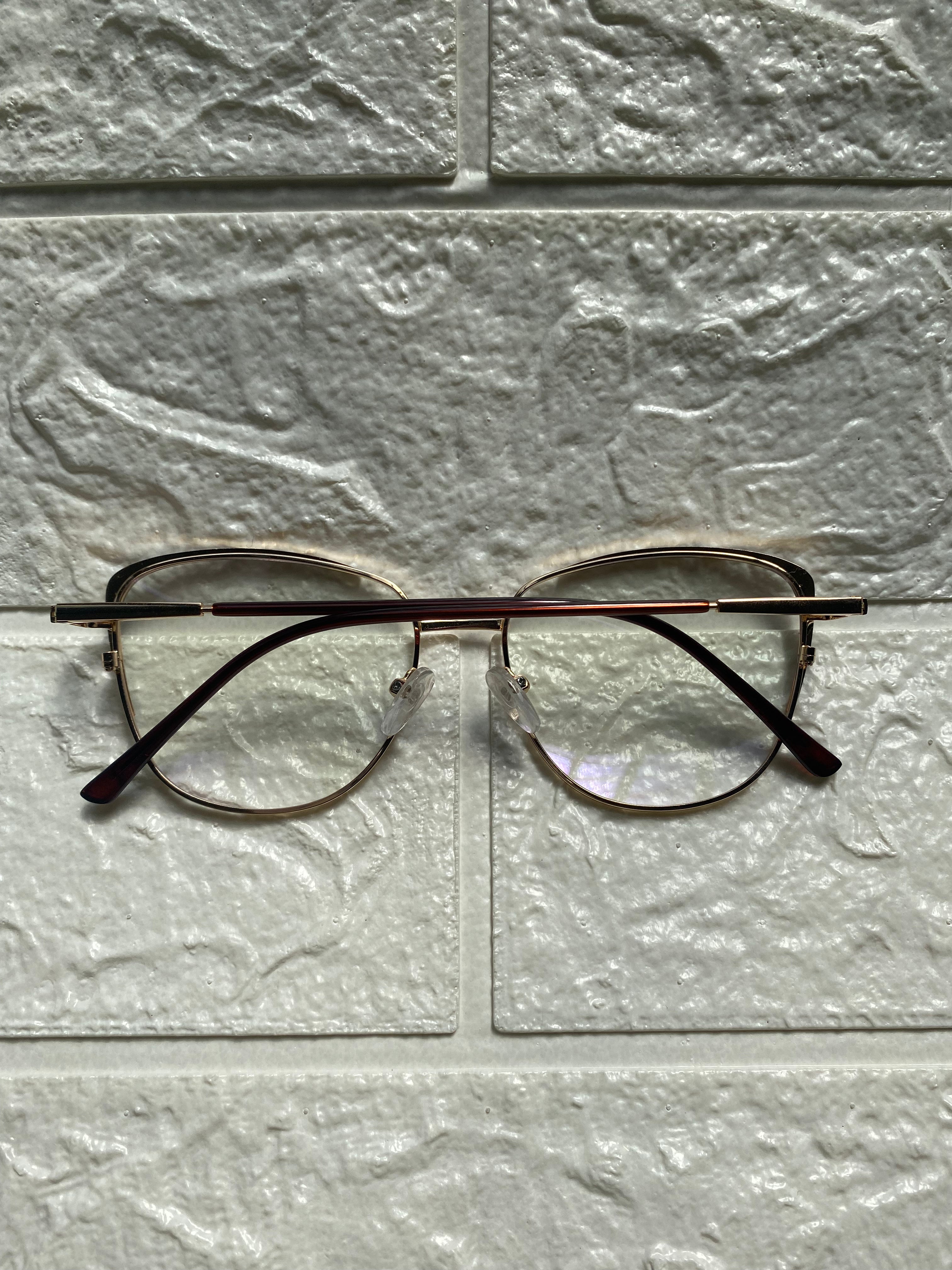 Lentes Cat Eye Gold/ Café