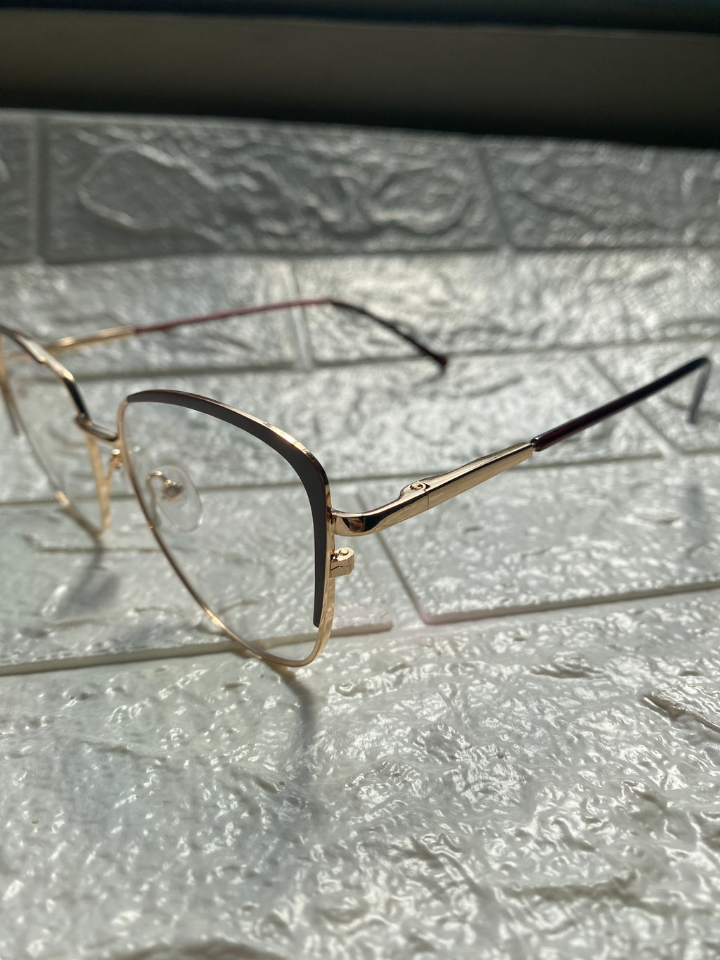 Lentes Cat Eye Gold/ Café