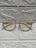 Lentes Cat Eye Gold/ Blanco