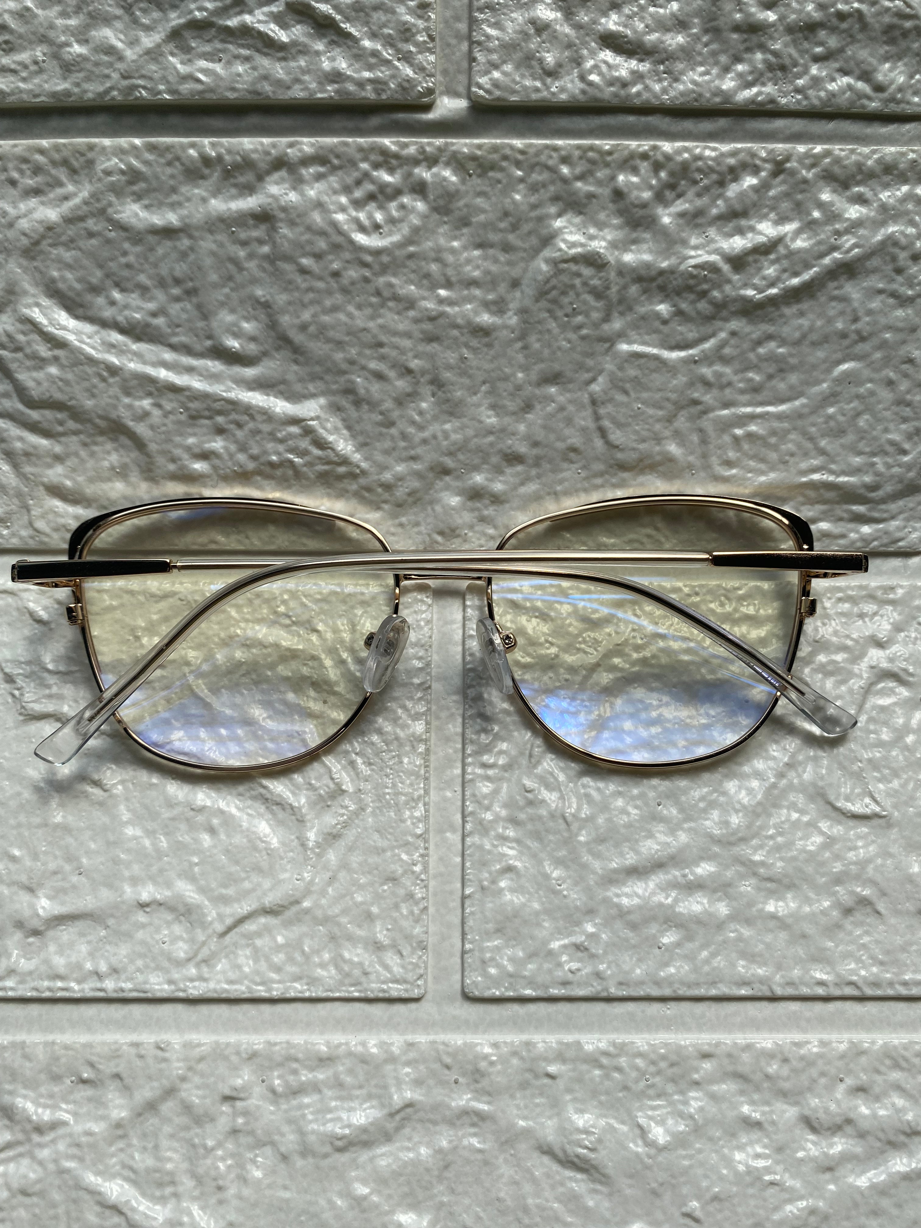 Lentes Cat Eye Gold/ Blanco