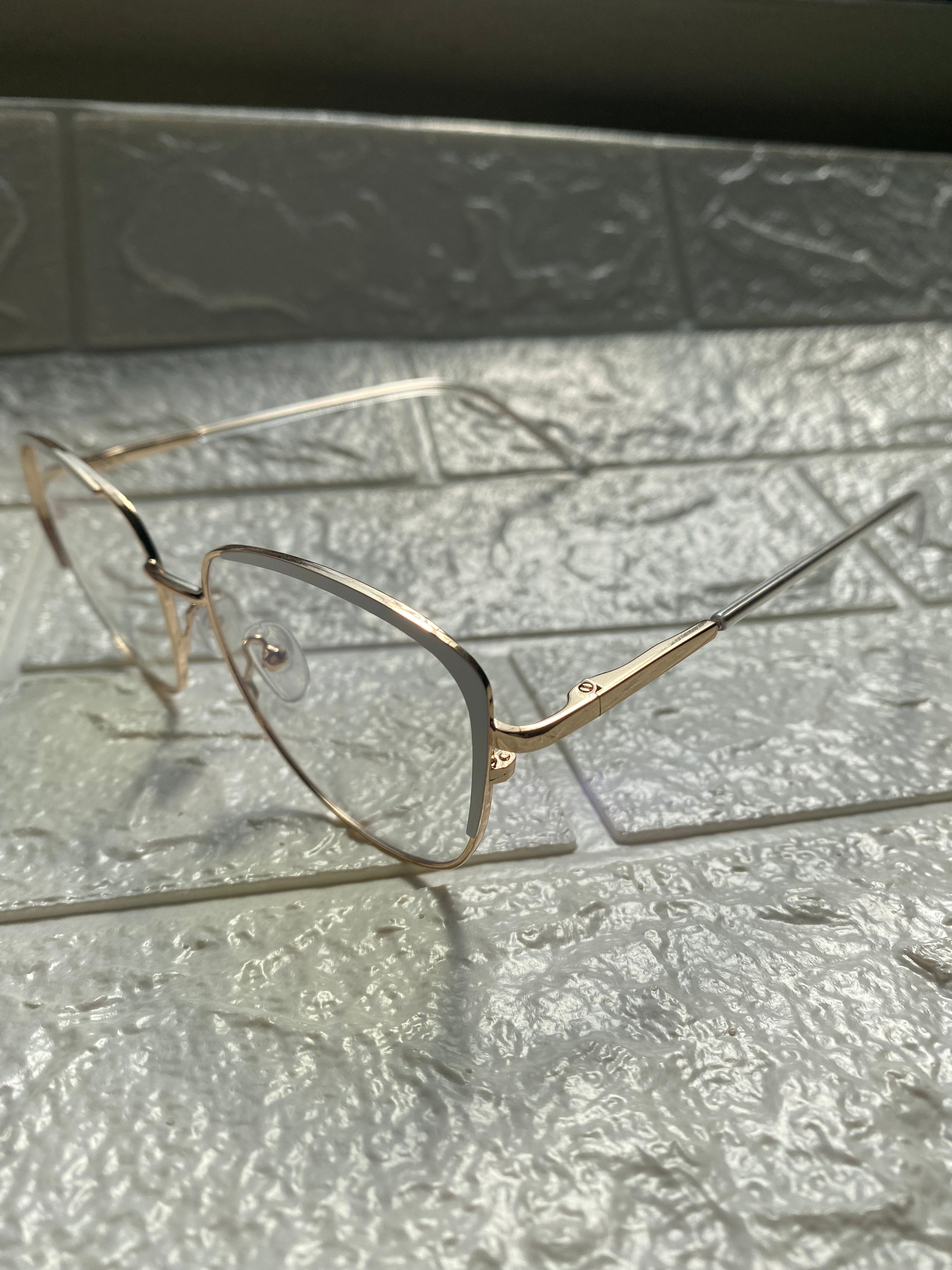 Lentes Cat Eye Gold/ Blanco