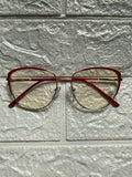 Lentes Cat Eye Gold/ Rojo