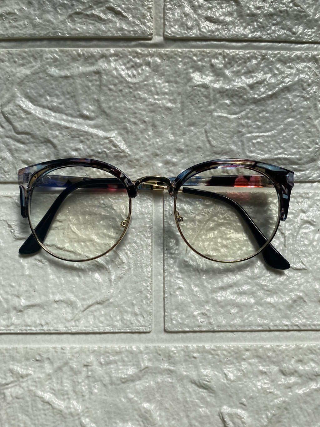 Lentes Mitad Flores y Gold
