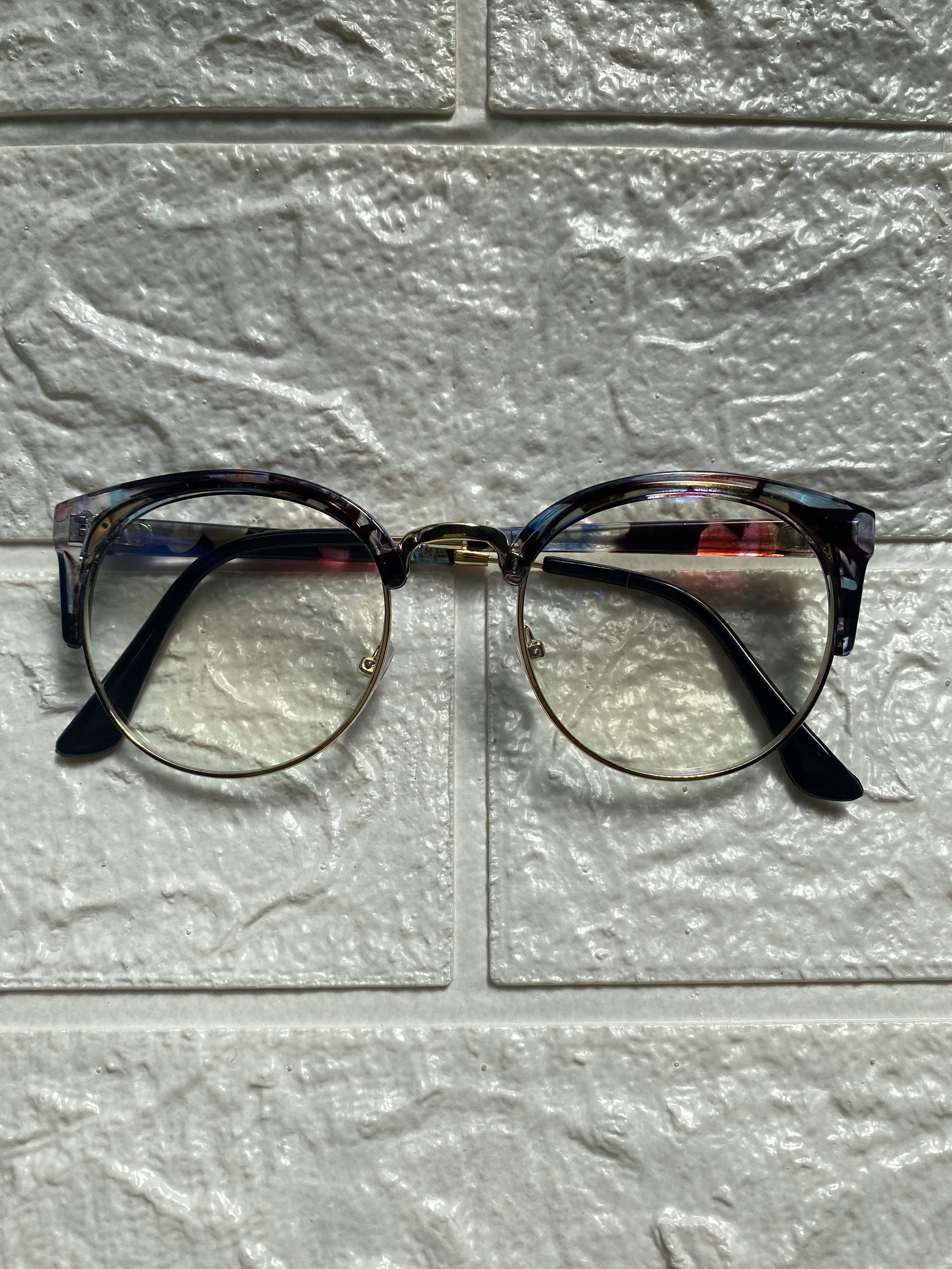 Lentes Mitad Flores y Gold