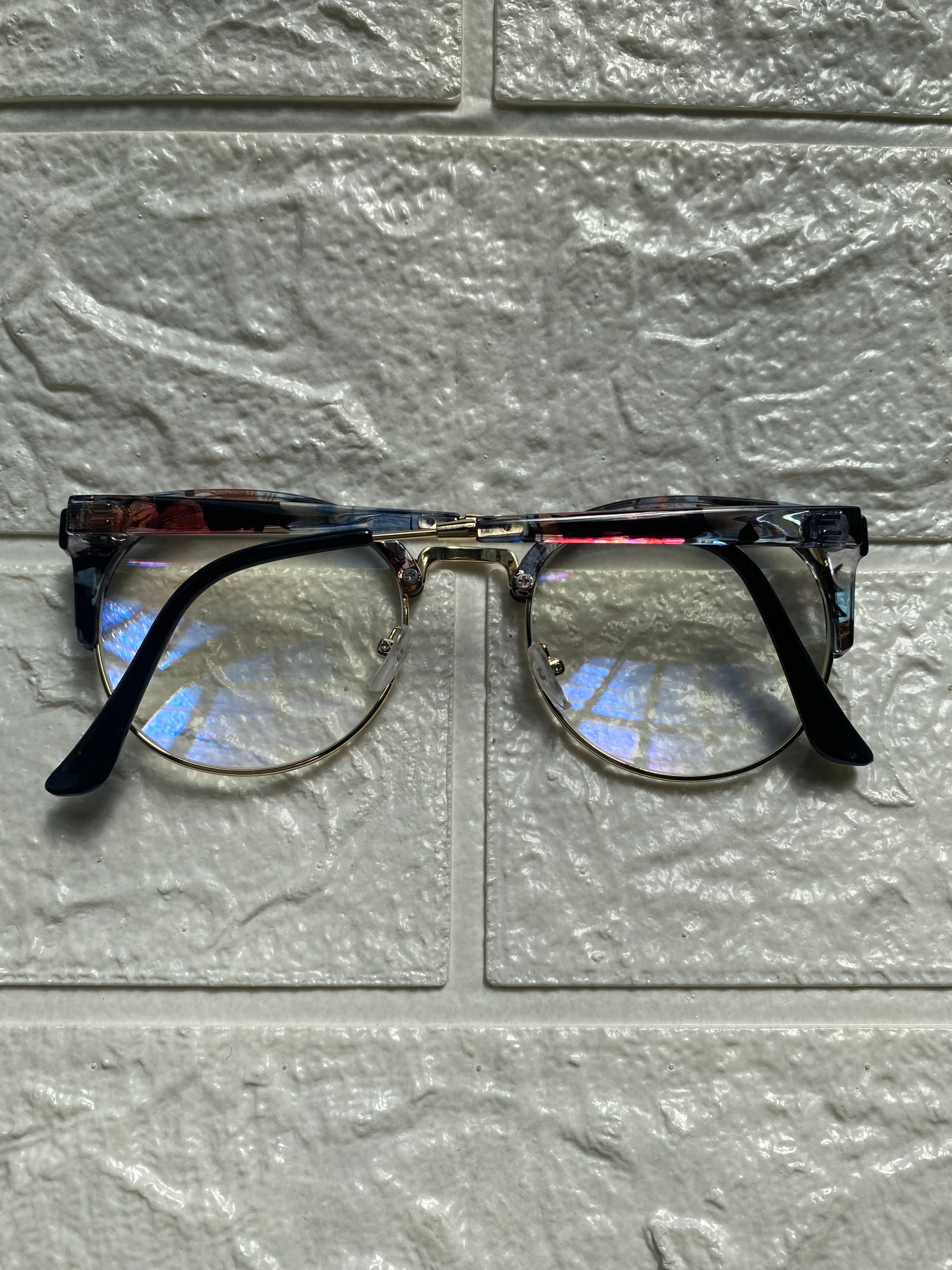 Lentes Mitad Flores y Gold