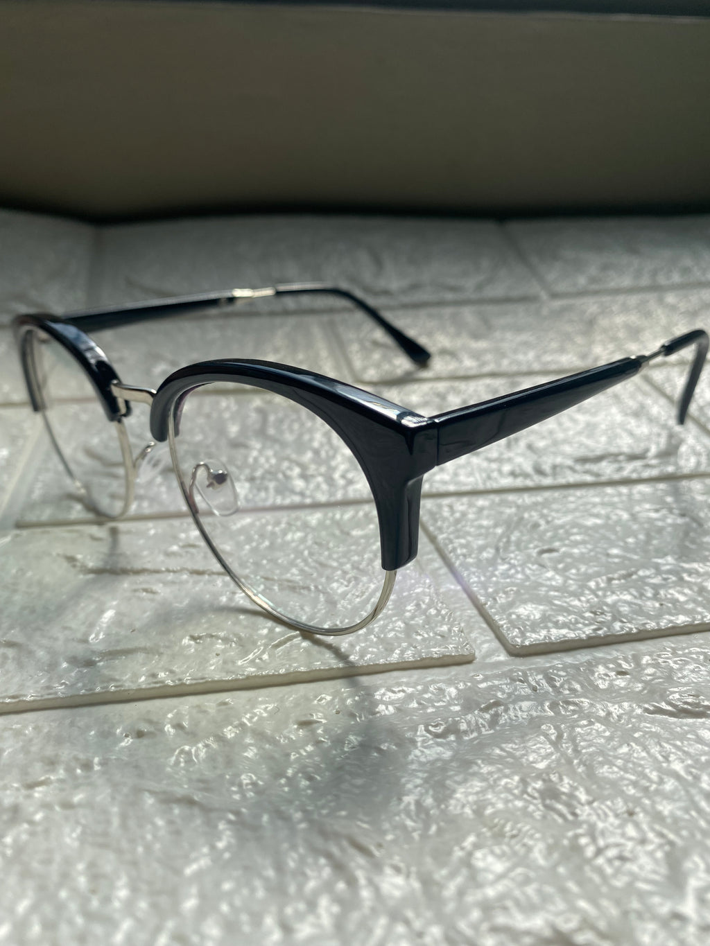 Lentes Mitad Negro y Silver