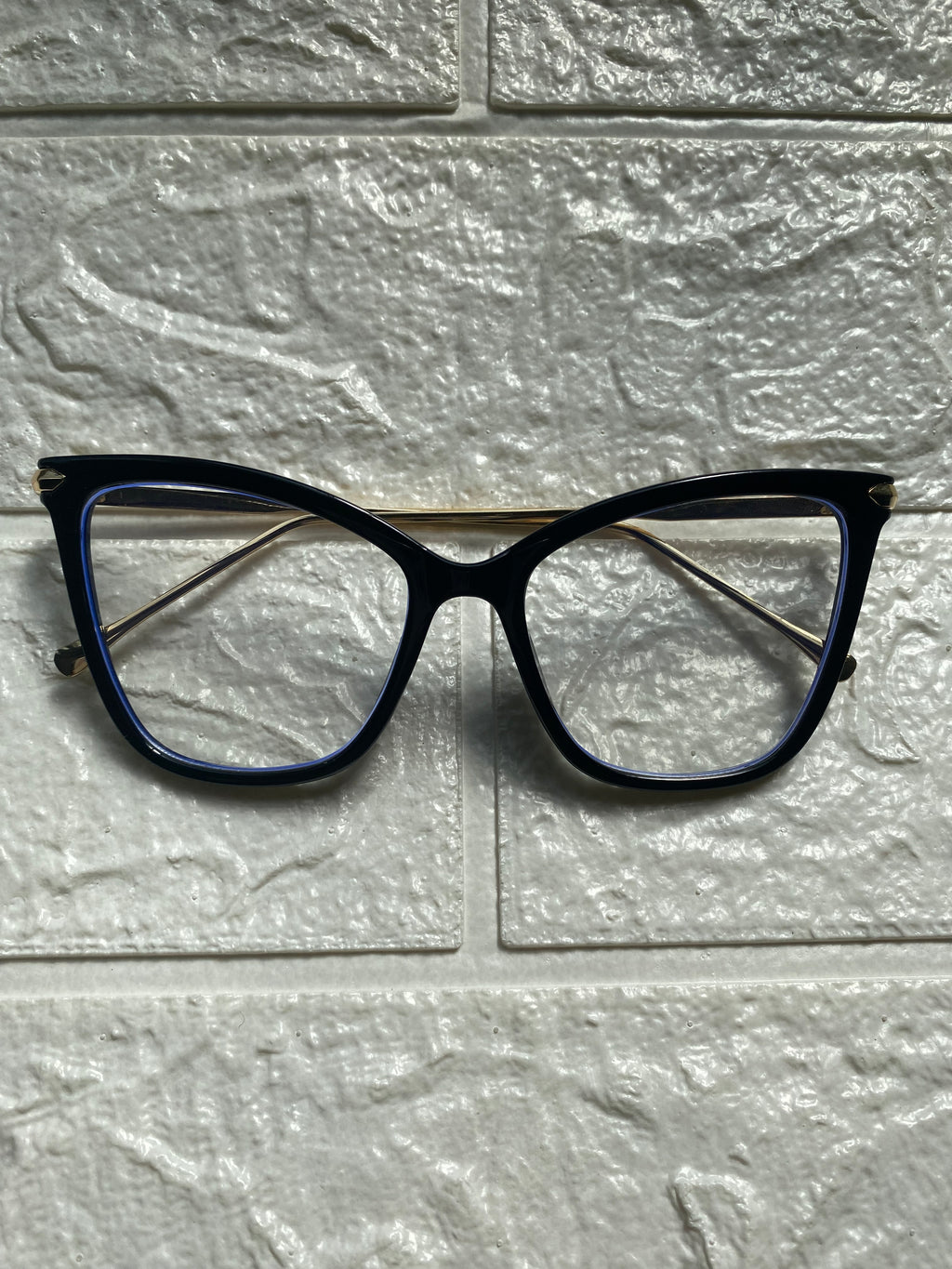 Lentes Cat Eye Clasico Negro y Gold