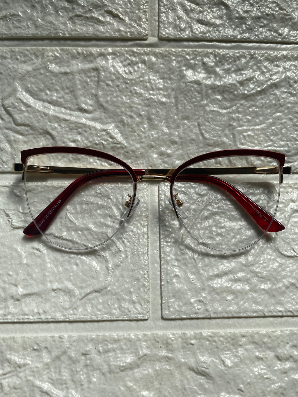 Lentes Cat Eye Mitad Vidrio Rojo