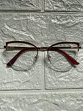 Lentes Cat Eye Mitad Vidrio Rojo