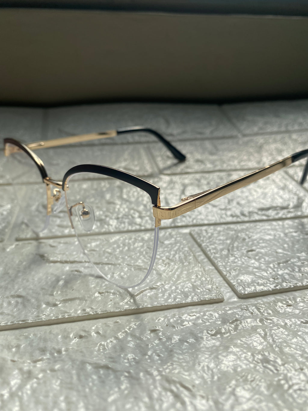 Lentes Cat Eye Mitad Vidrio Negro