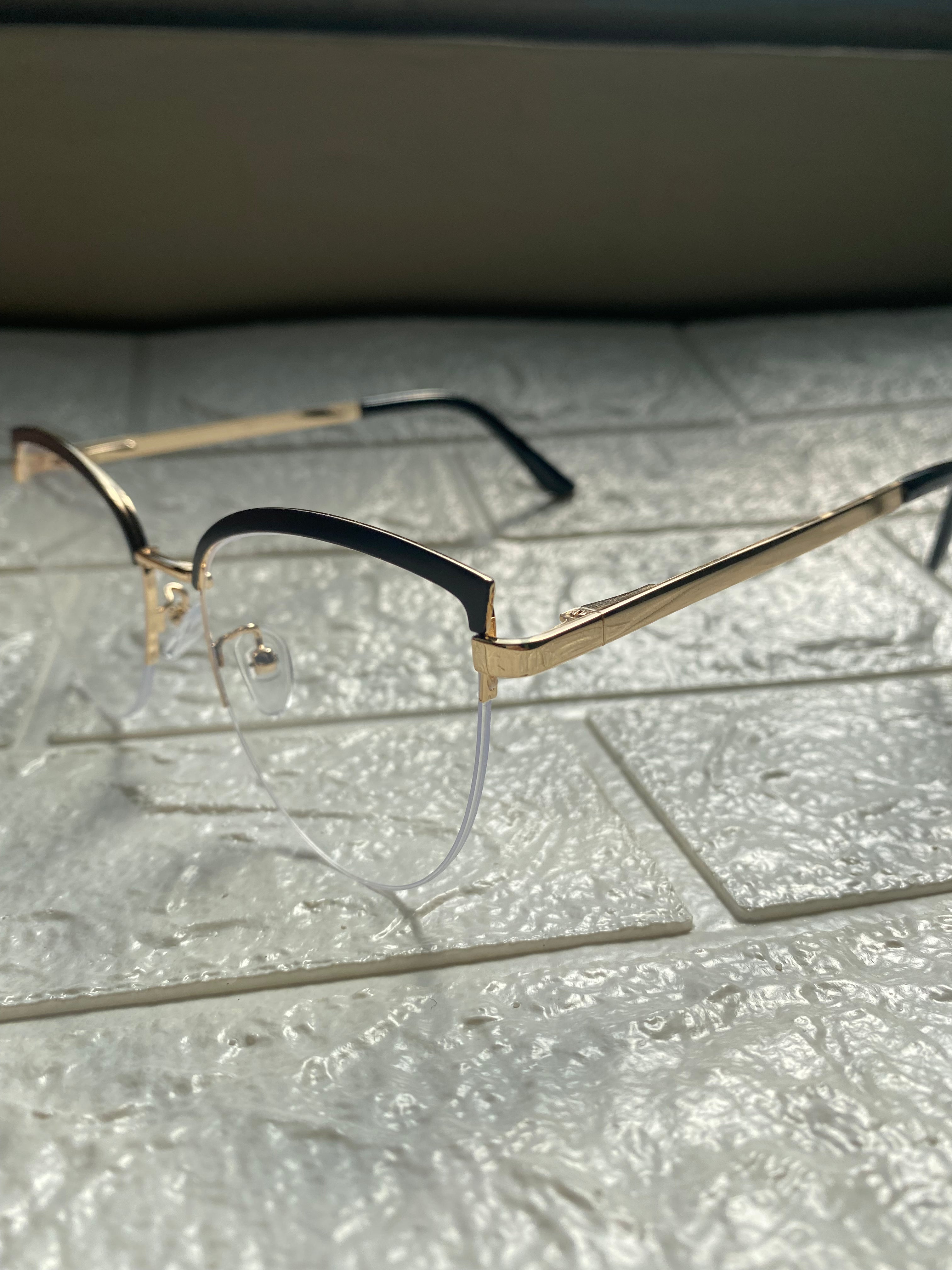 Lentes Cat Eye Mitad Vidrio Negro