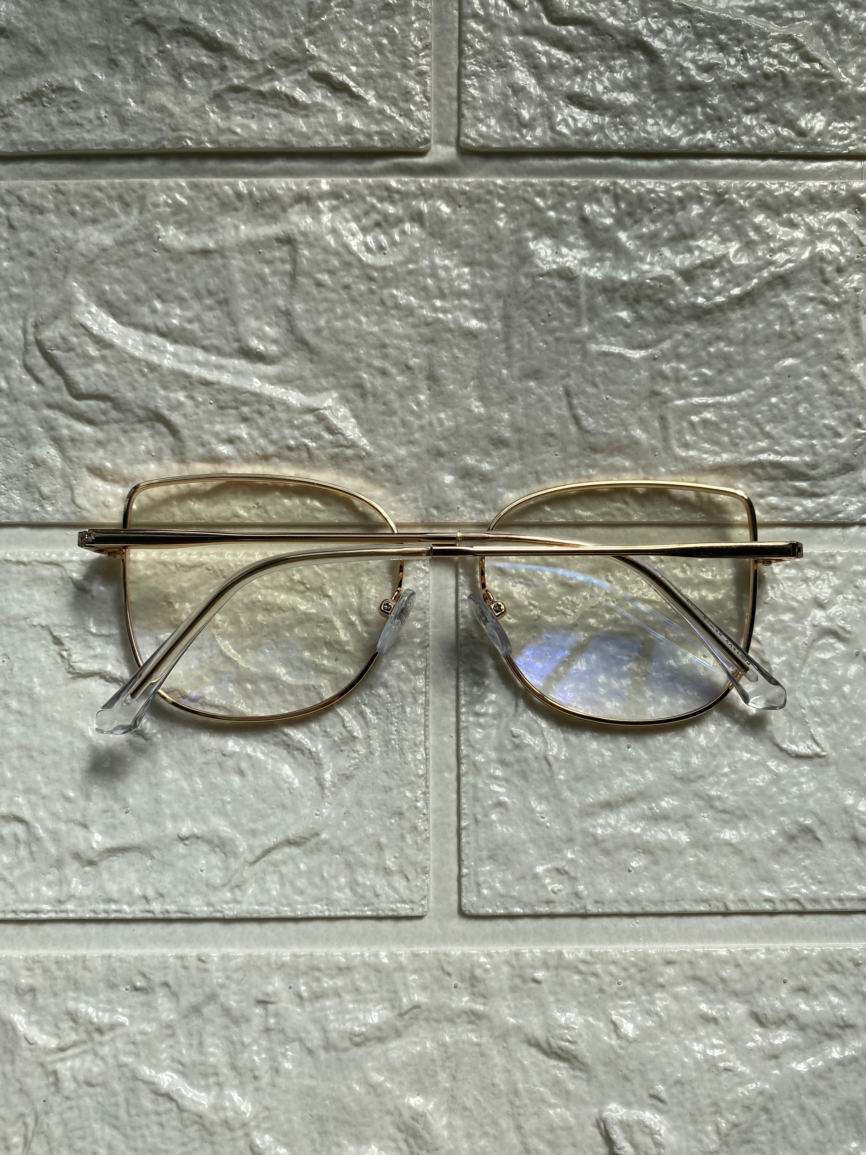 Lentes Cat Eye Metal Gold