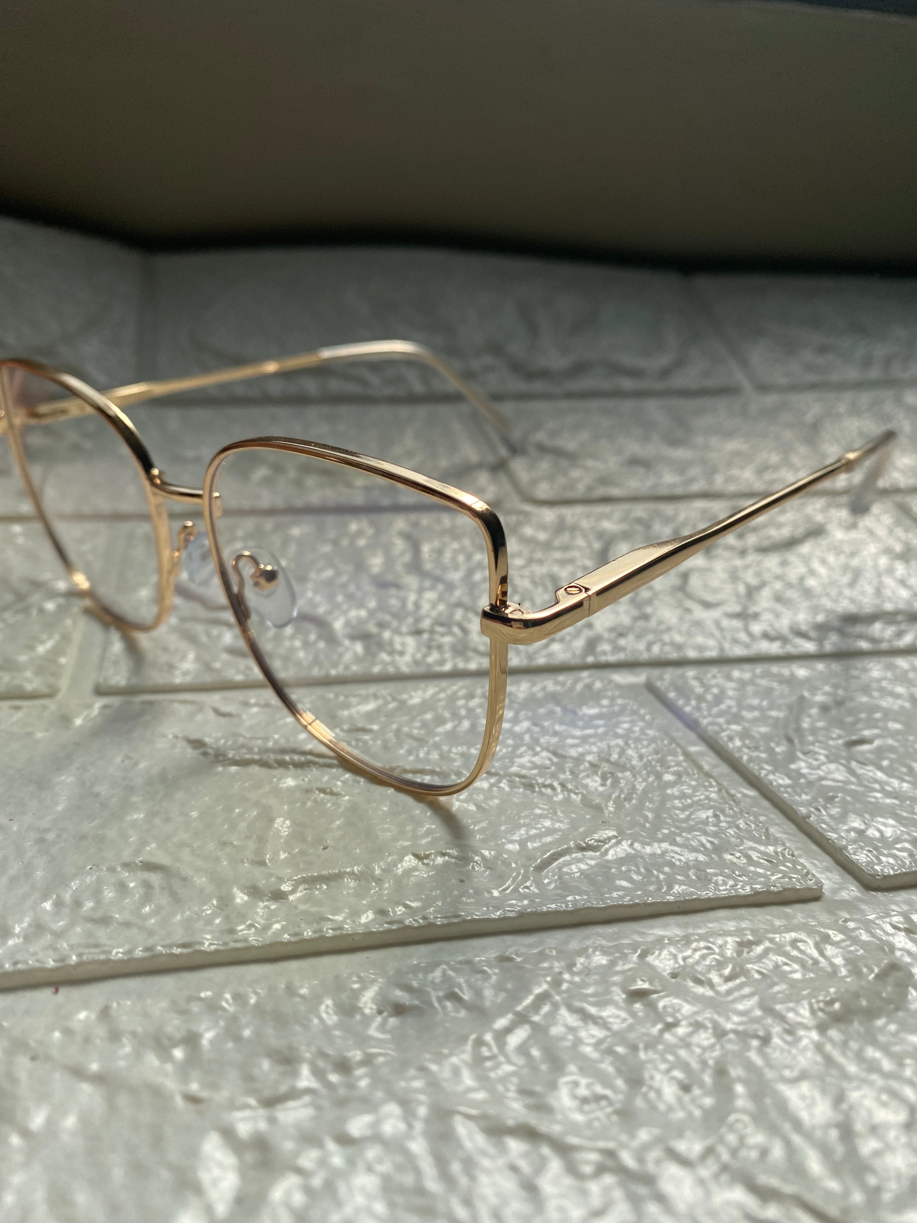 Lentes Cat Eye Metal Gold