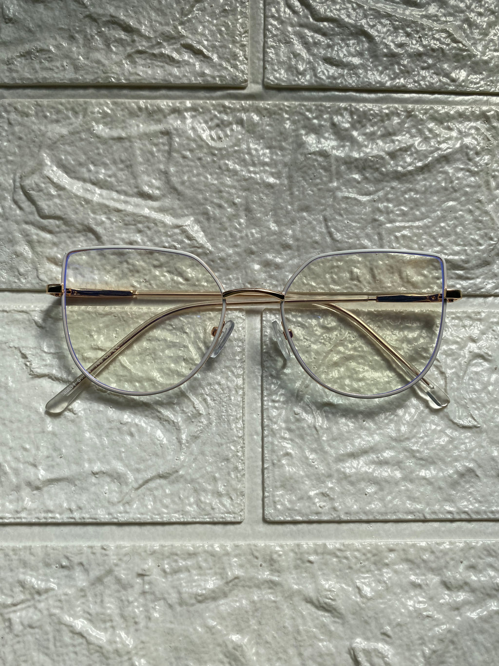Lentes Cat Eye Gold y Blanco