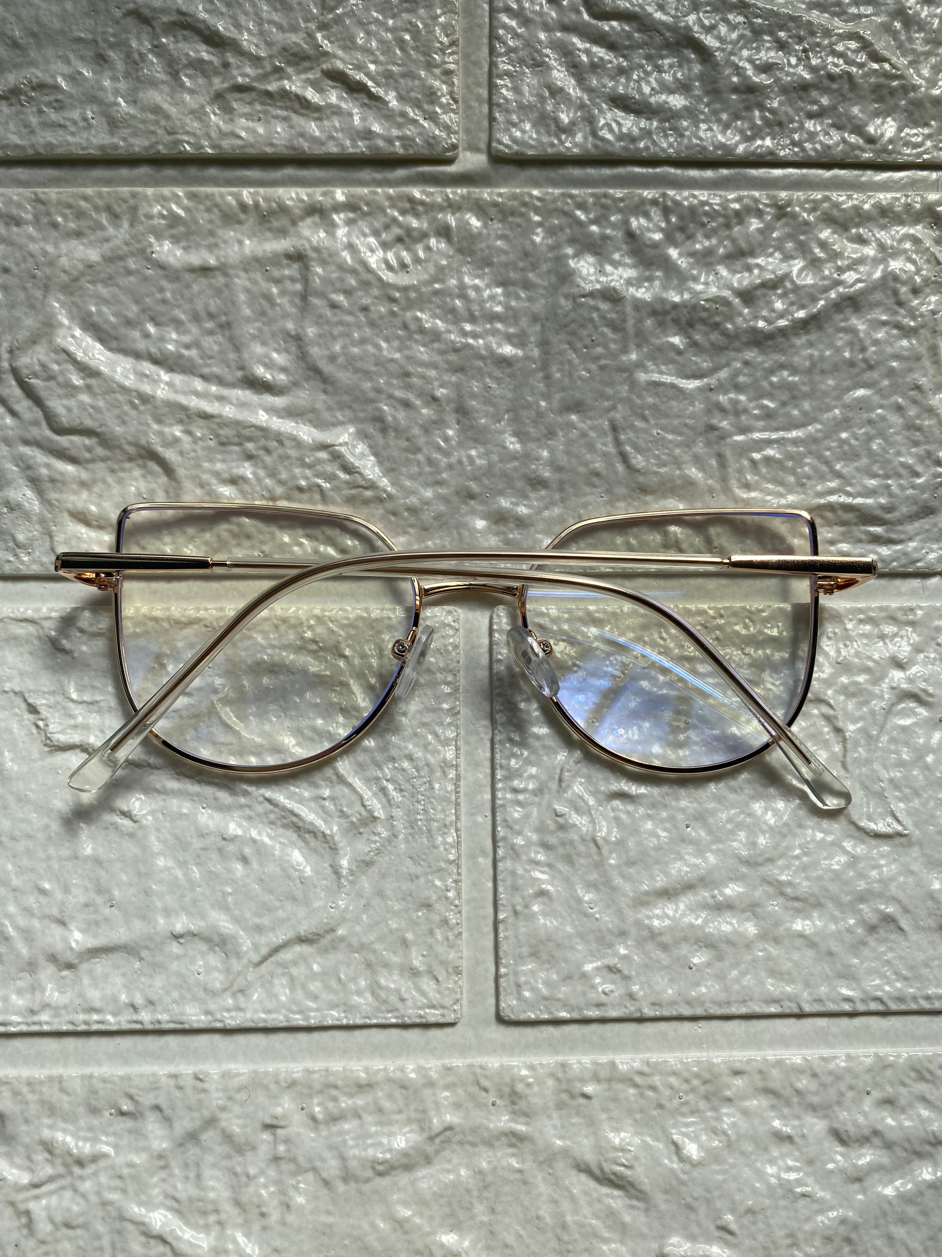 Lentes Cat Eye Gold y Blanco