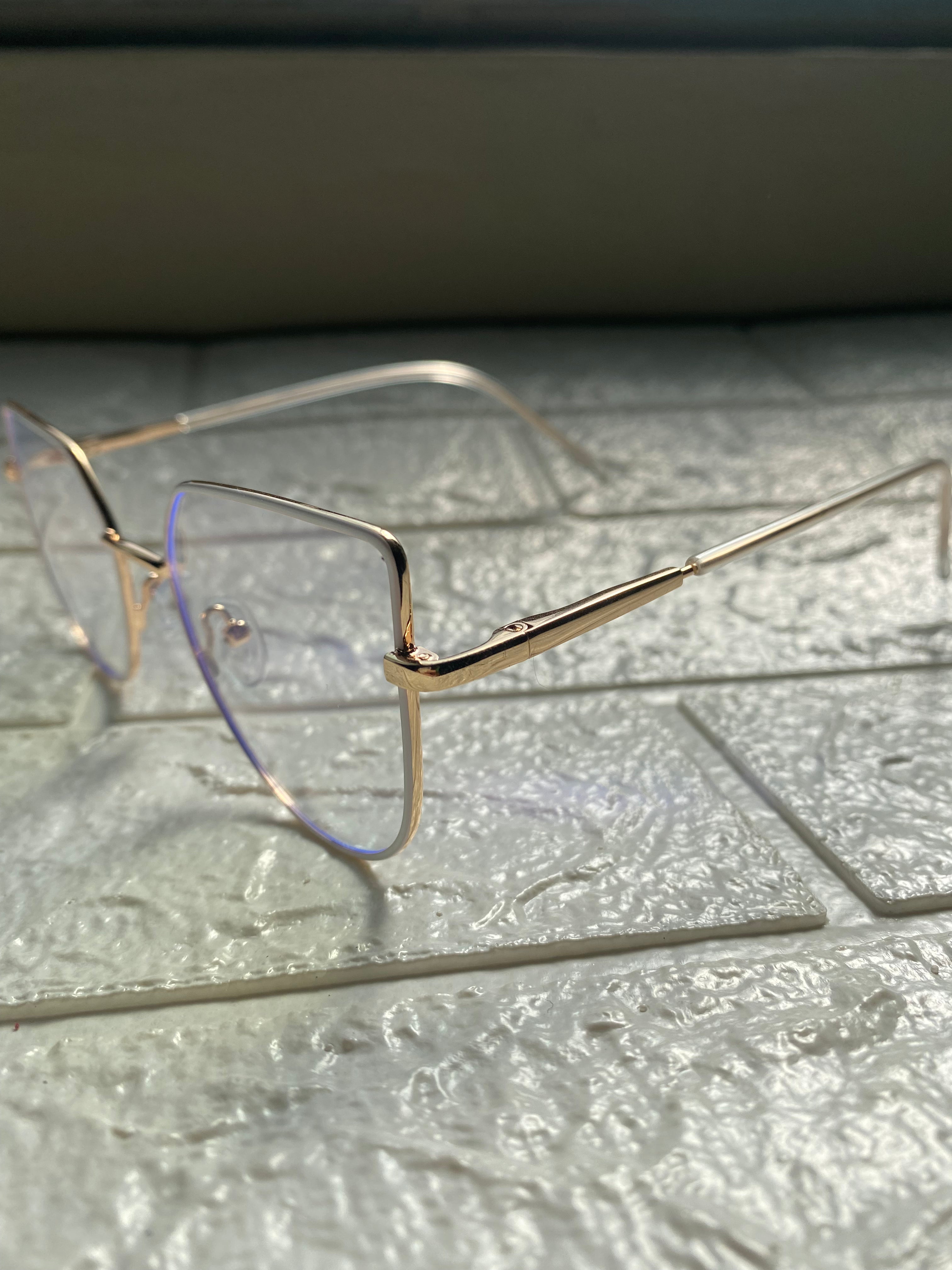 Lentes Cat Eye Gold y Blanco