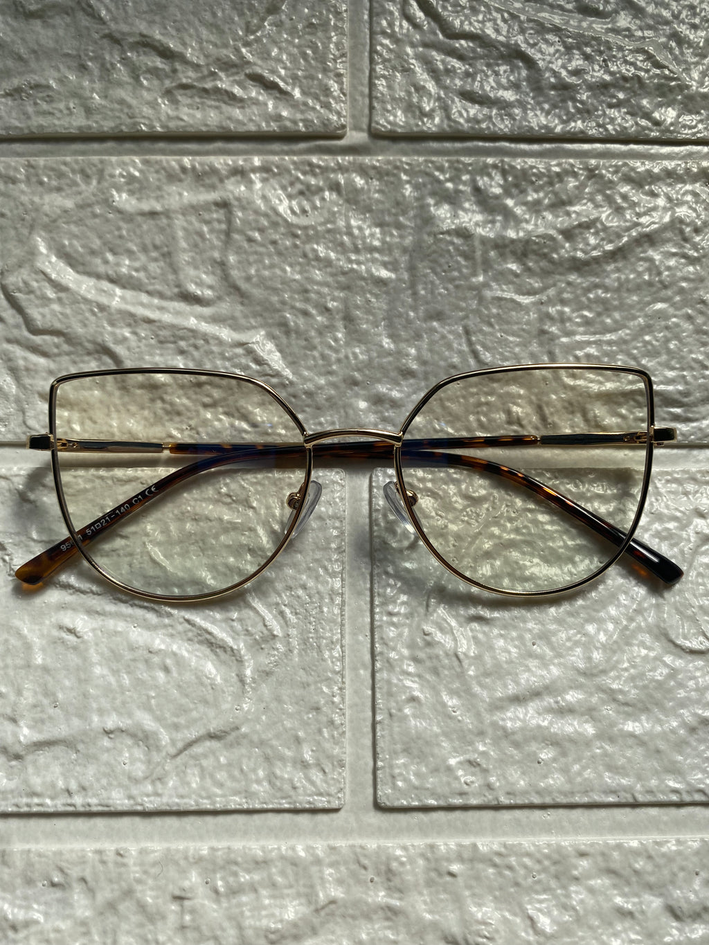 Lentes Cat Eye Gold Metal Detalle Leopardo