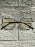 Lentes Cat Eye Gold Metal Detalle Leopardo