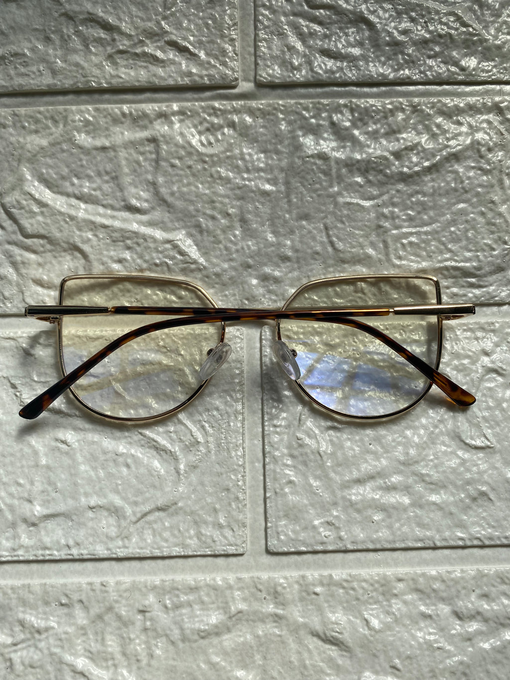 Lentes Cat Eye Gold Metal Detalle Leopardo