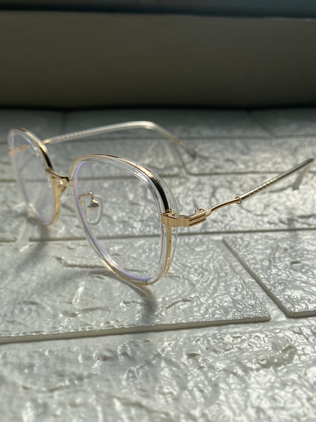 Lentes Cuadrados Clasicos Gold y Clear