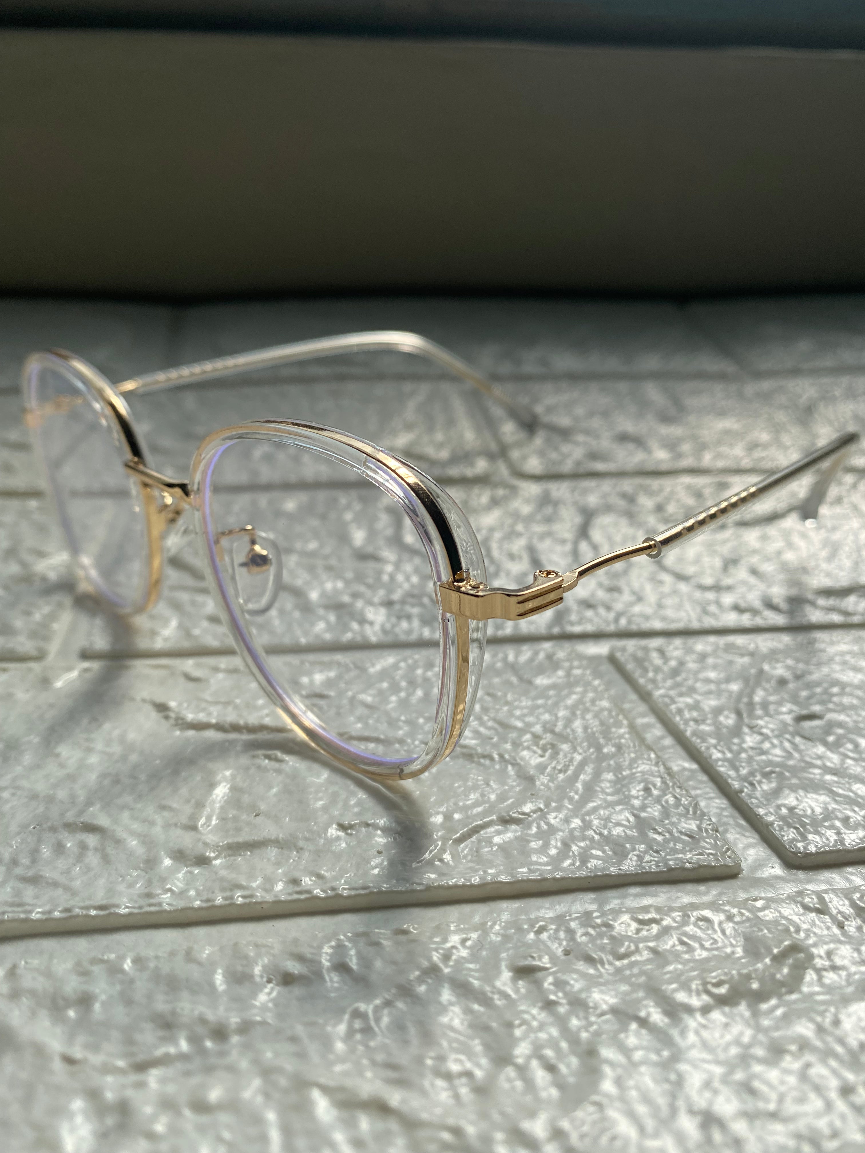 Lentes Cuadrados Clasicos Gold y Clear
