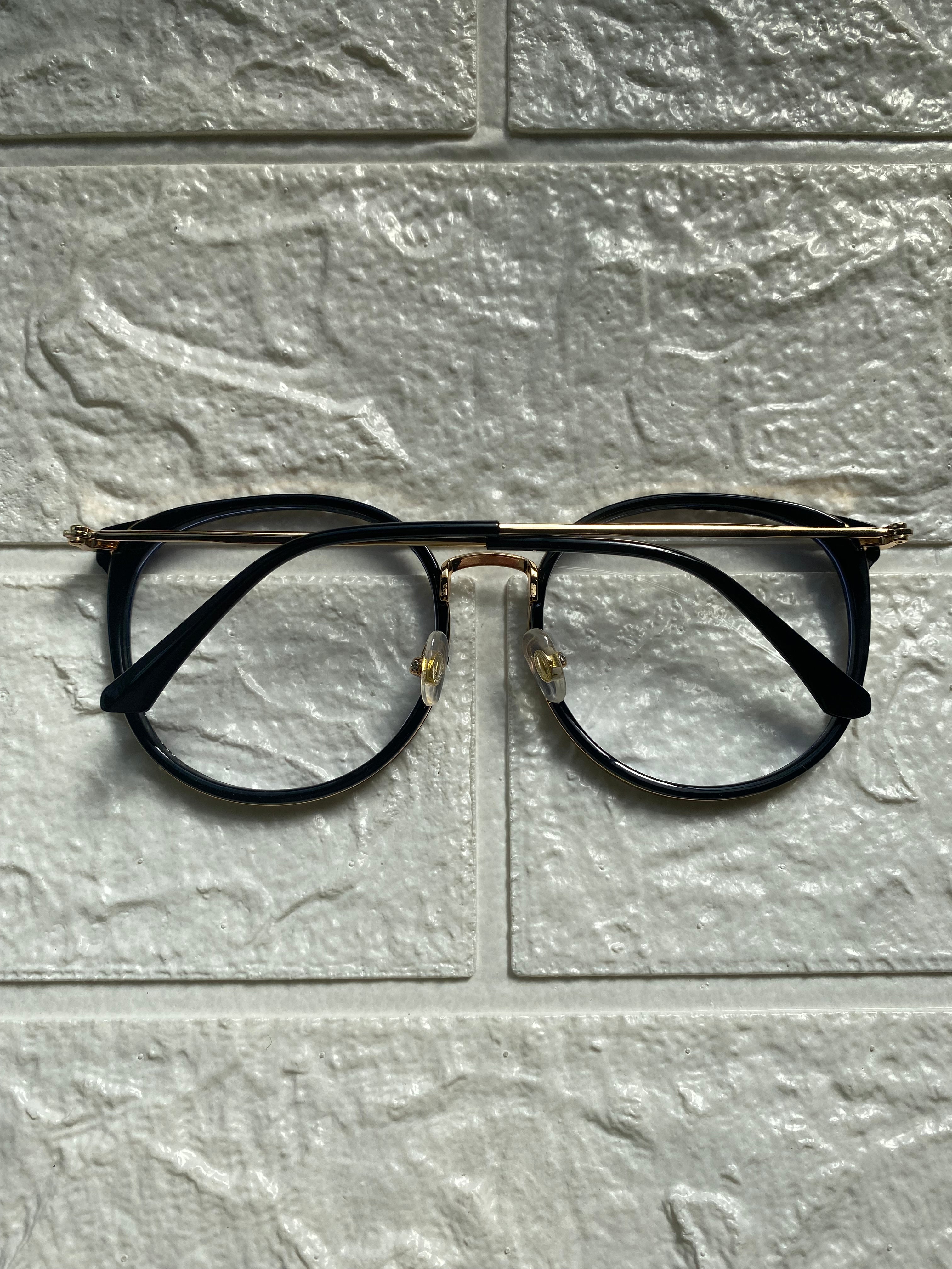 Lentes Clasicos Negro y Gold XL