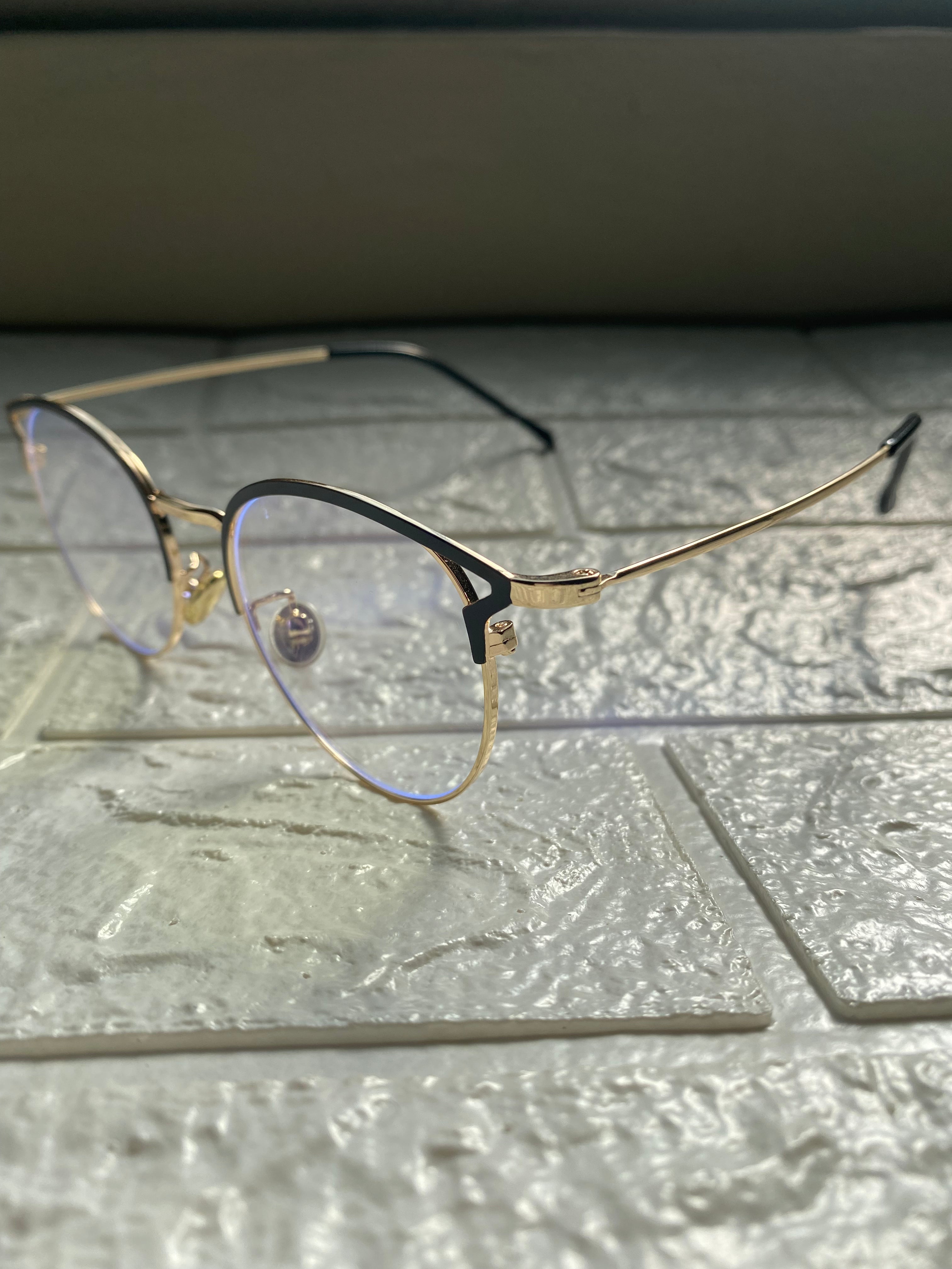 Lentes Cat Eye Gold y Negro de Metal