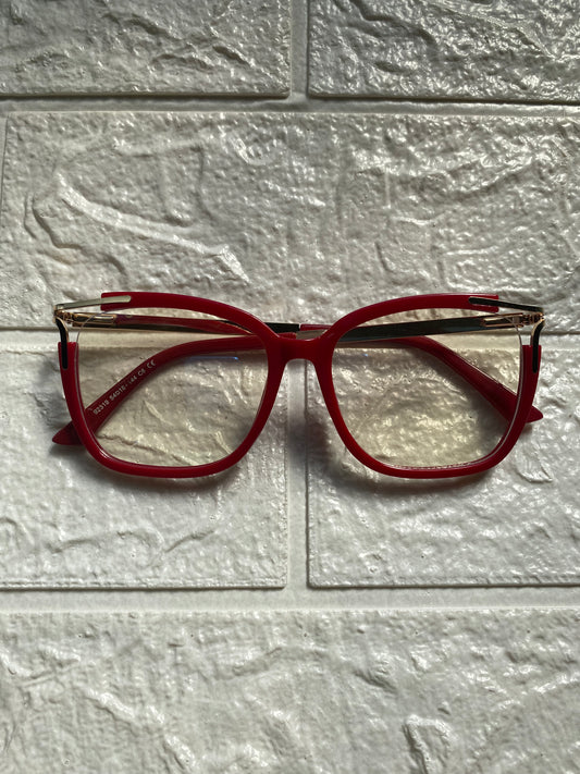 Lentes Rojos con Esquinas Gold