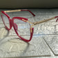 Lentes Rojos con Esquinas Gold
