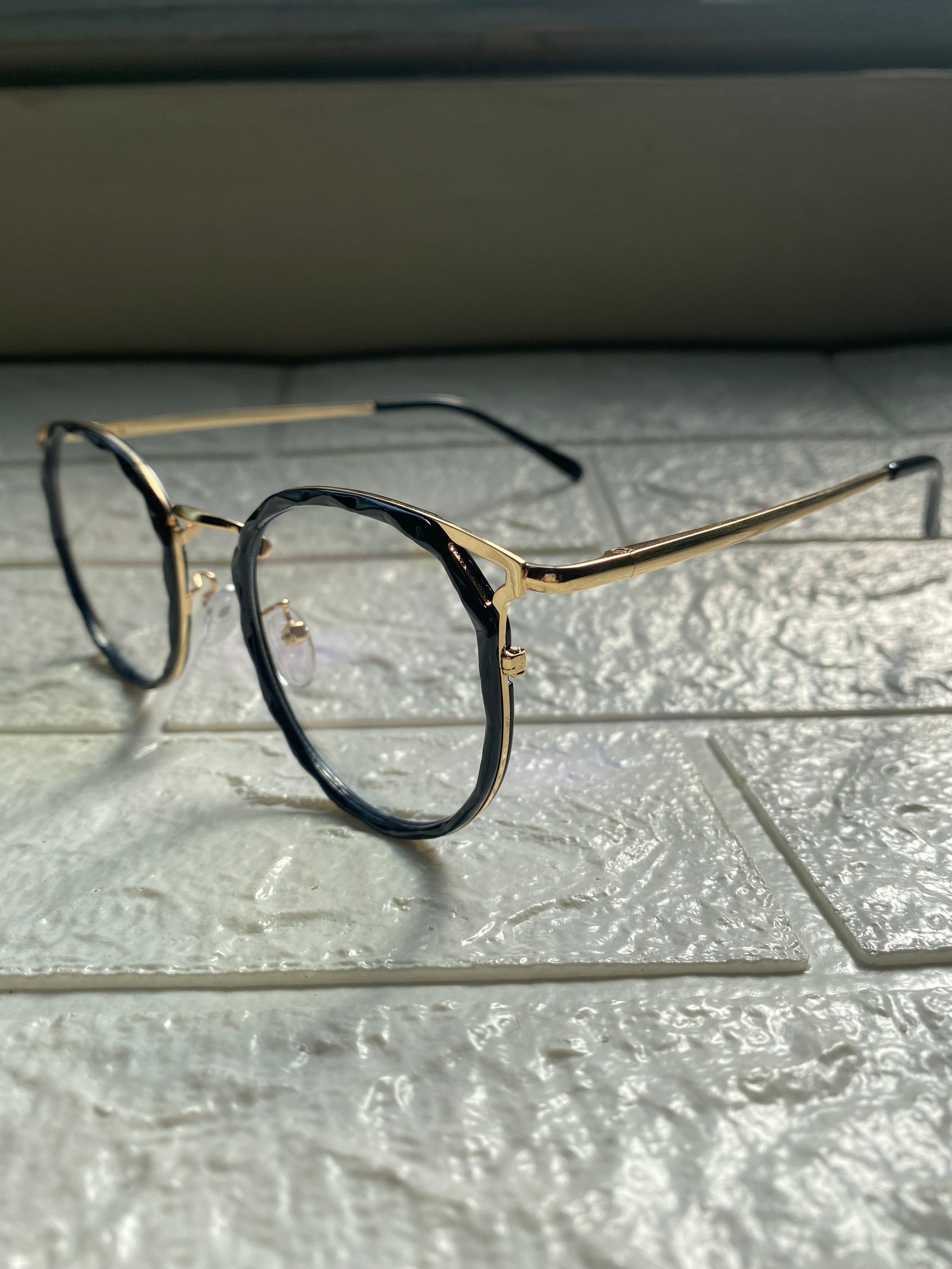 Lentes Cat Eye Acrílicos y Metal Gold