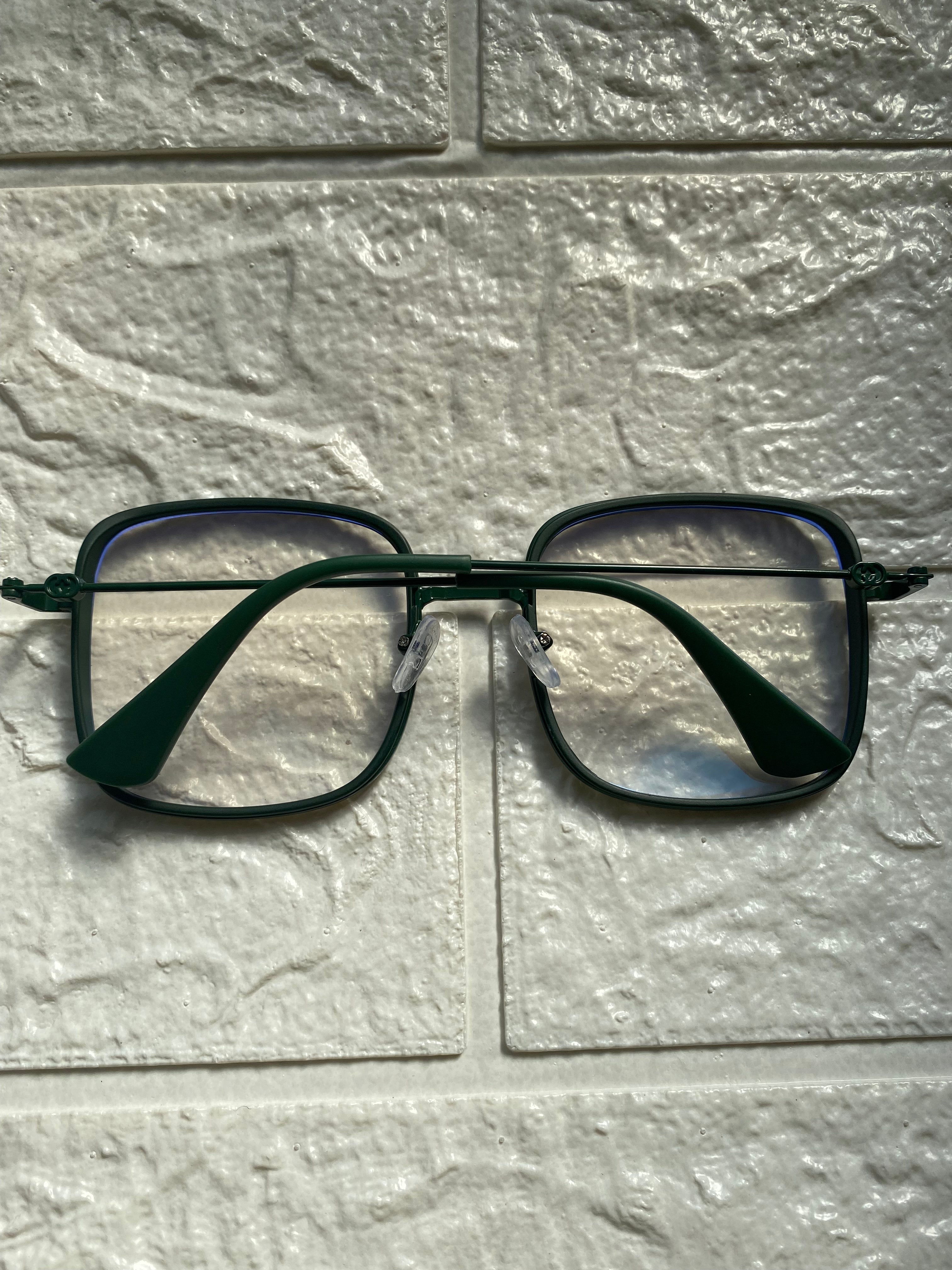 Lentes Cuadrados Verde Militar Mate