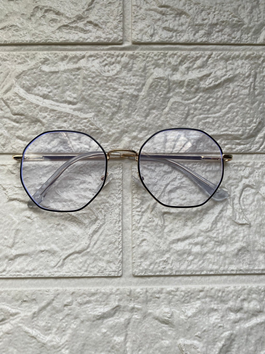 Lentes Hexagonales Gold y Negro
