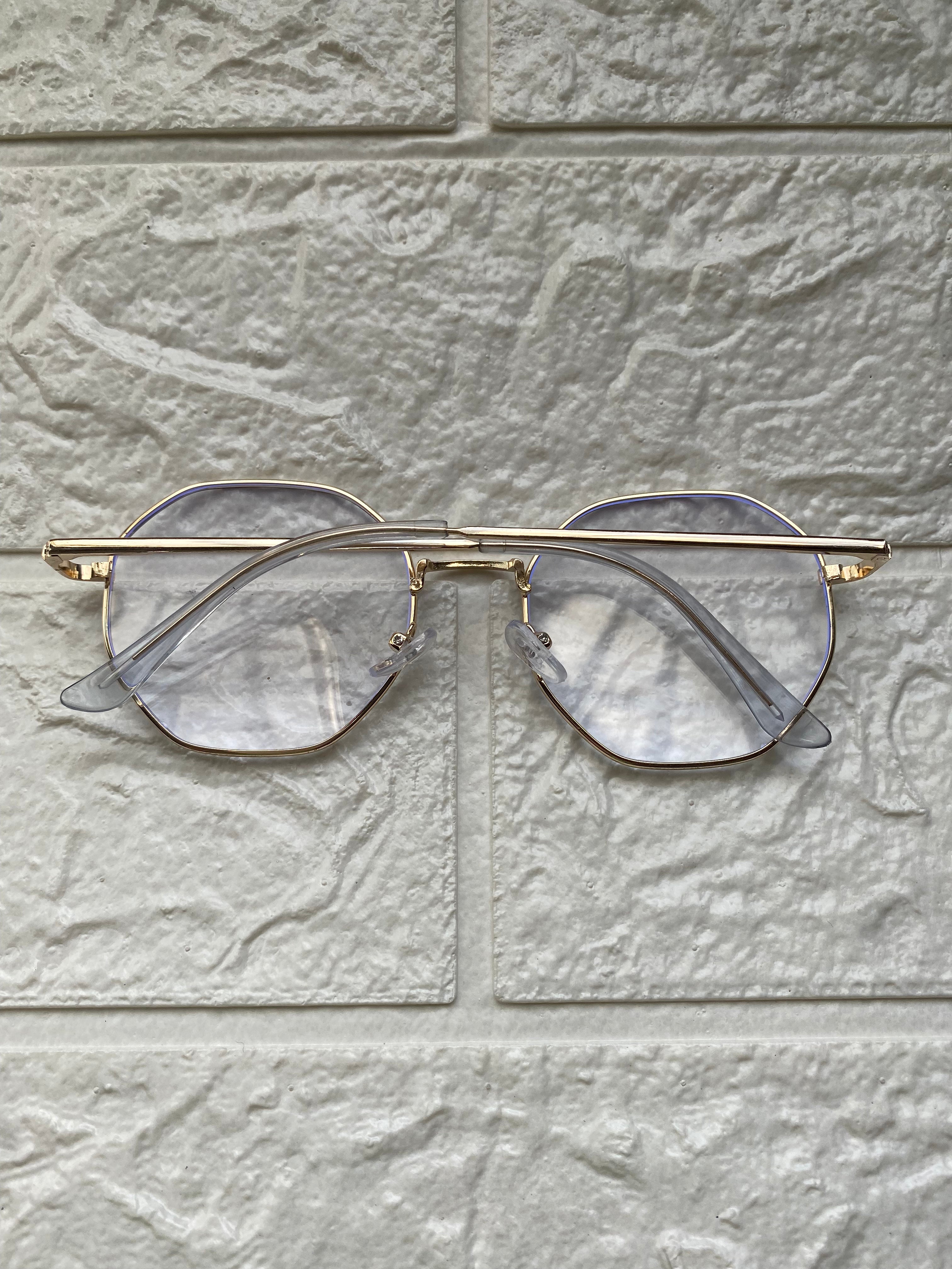 Lentes Hexagonales Gold y Negro