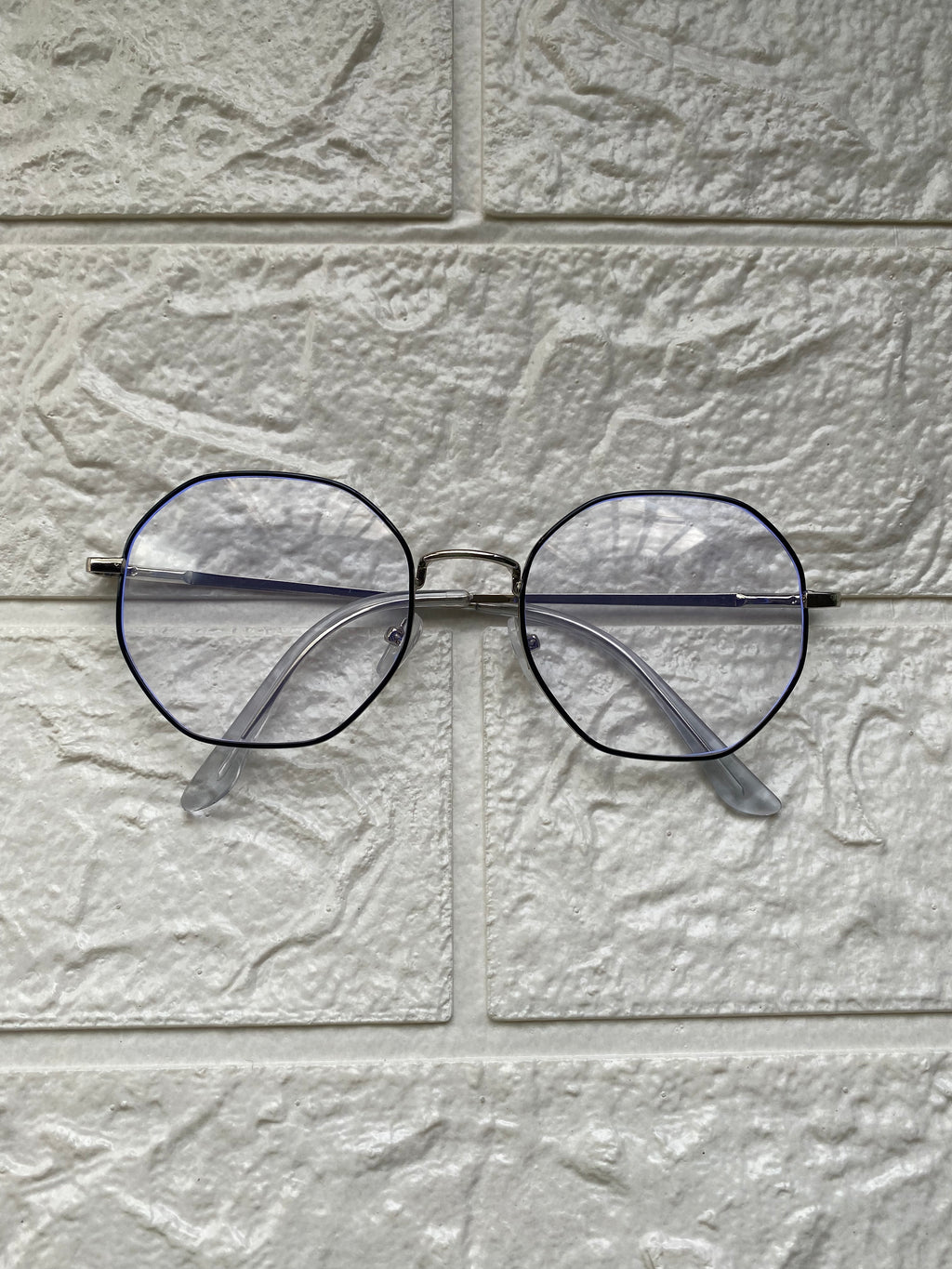 Lentes Hexagonales Negro y Silver